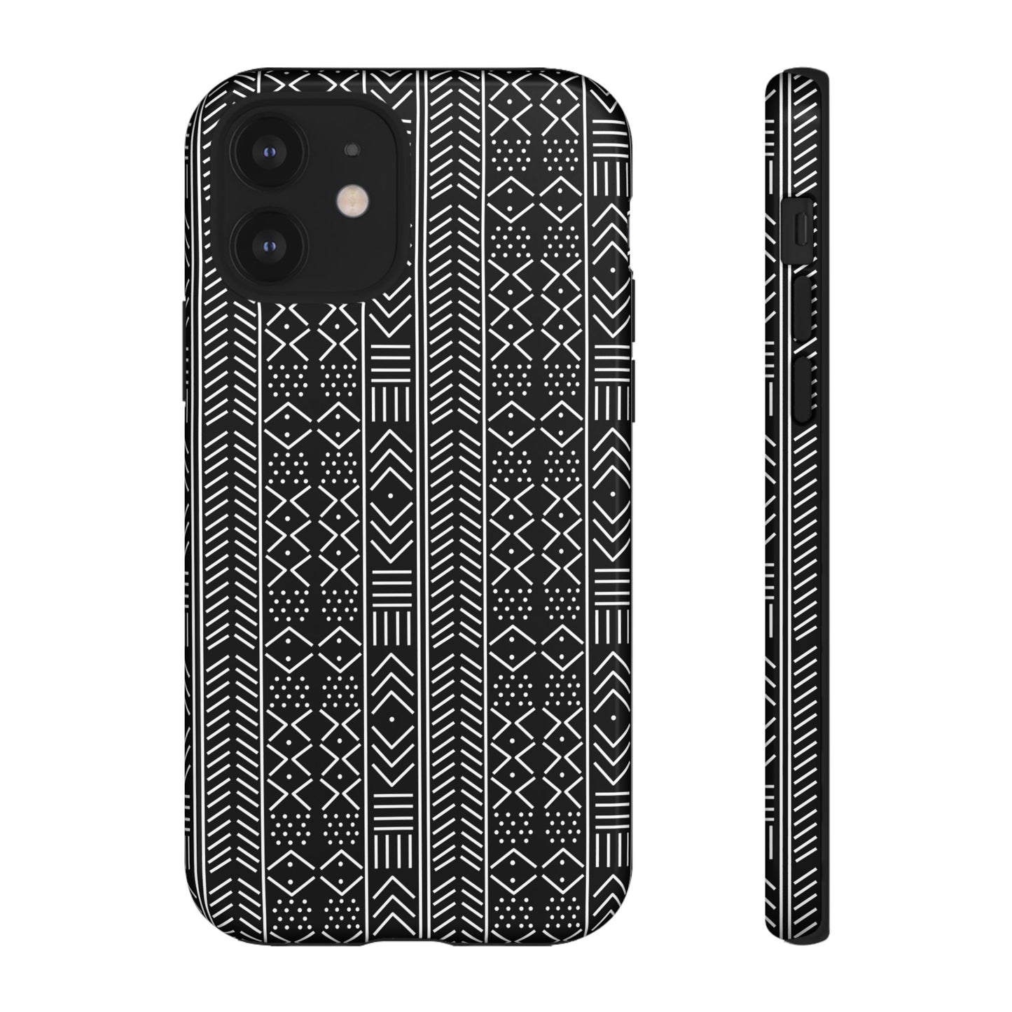 Black & White Mudcloth iPhone Tough Cases | African iPhone Case | Afrocentric iPhone Case