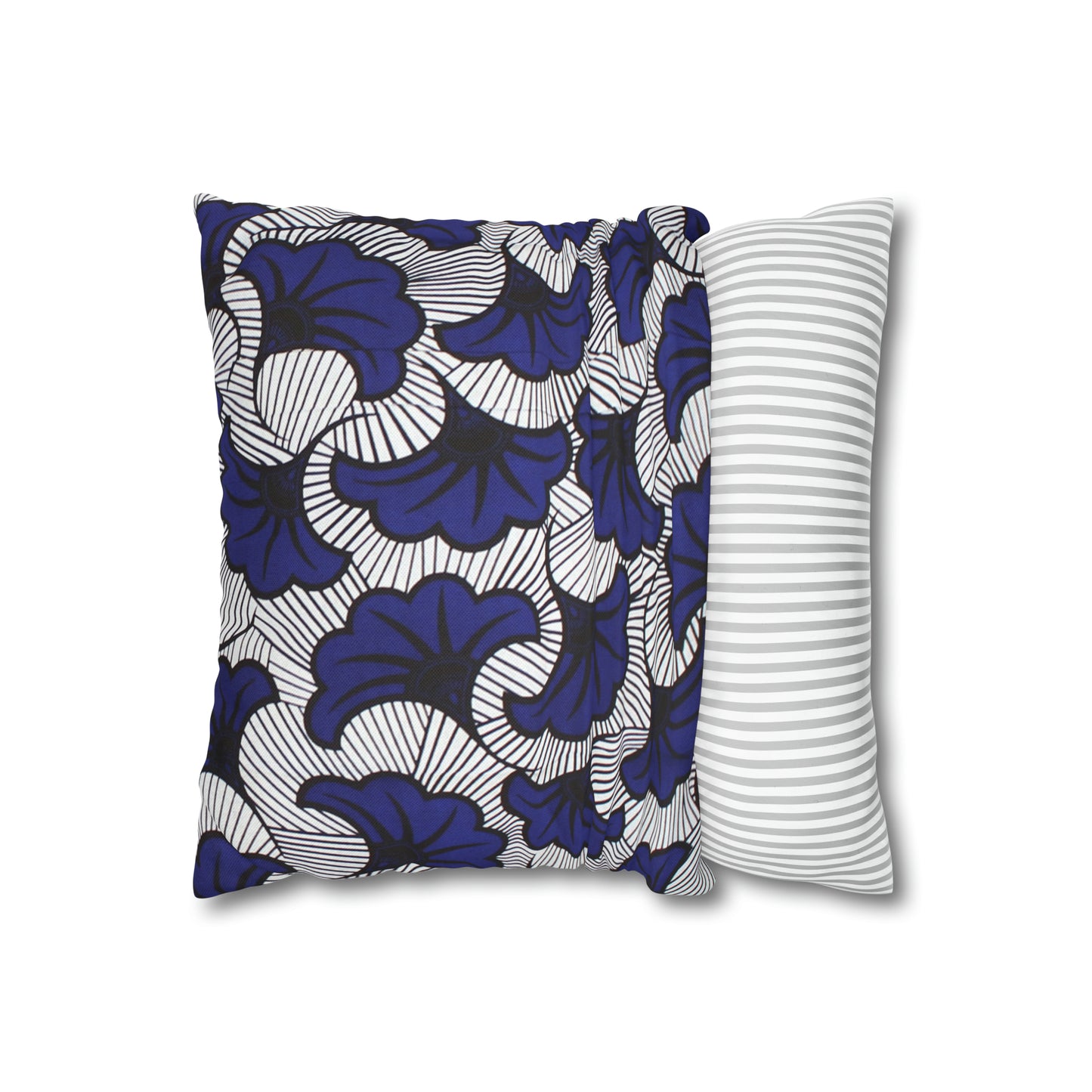 Blue Floral Ankara Square Pillow Case | Afrocentric Pillow Case