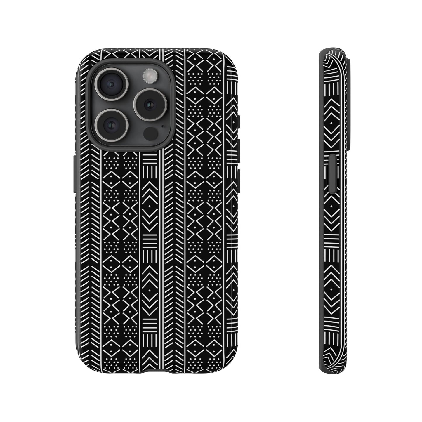Black & White Mudcloth iPhone Tough Cases | African iPhone Case | Afrocentric iPhone Case