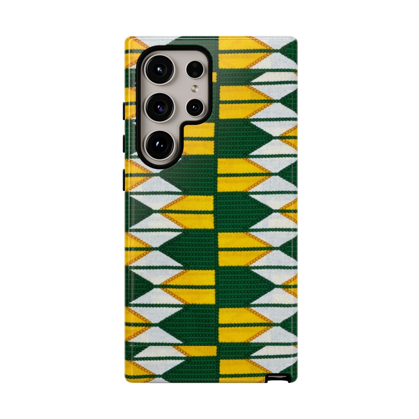 Green Yellow White Ankara Samsung Tough Cases | African Samsung Case | Afrocentric Samsung Case | Ankara Samsung Phone Case