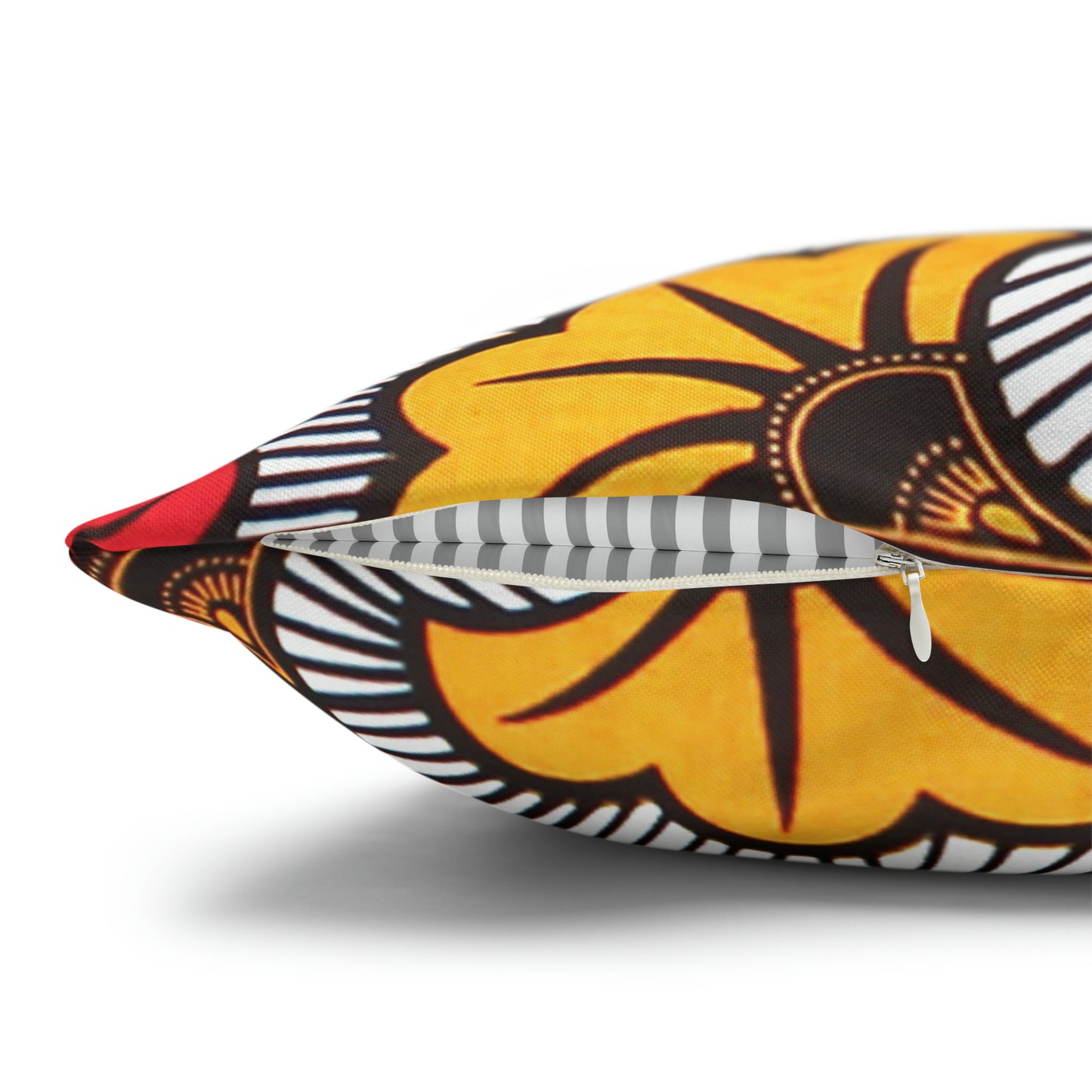 White and Orange Ankara Square Pillow Case | Afrocentric Pillow Case