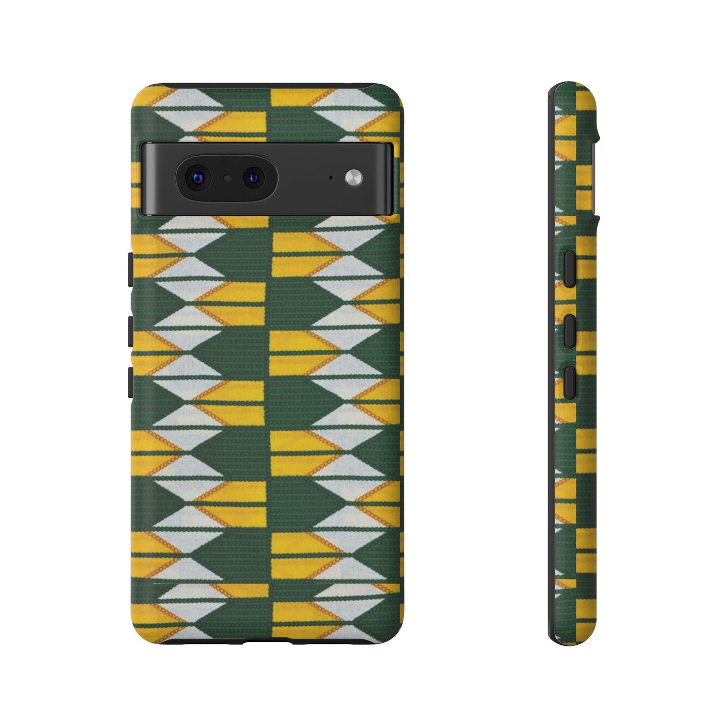 Green Gold White Ankara Google Pixel Tough Cases | African Google Pixel Case | Afrocentric Google Pixel Case
