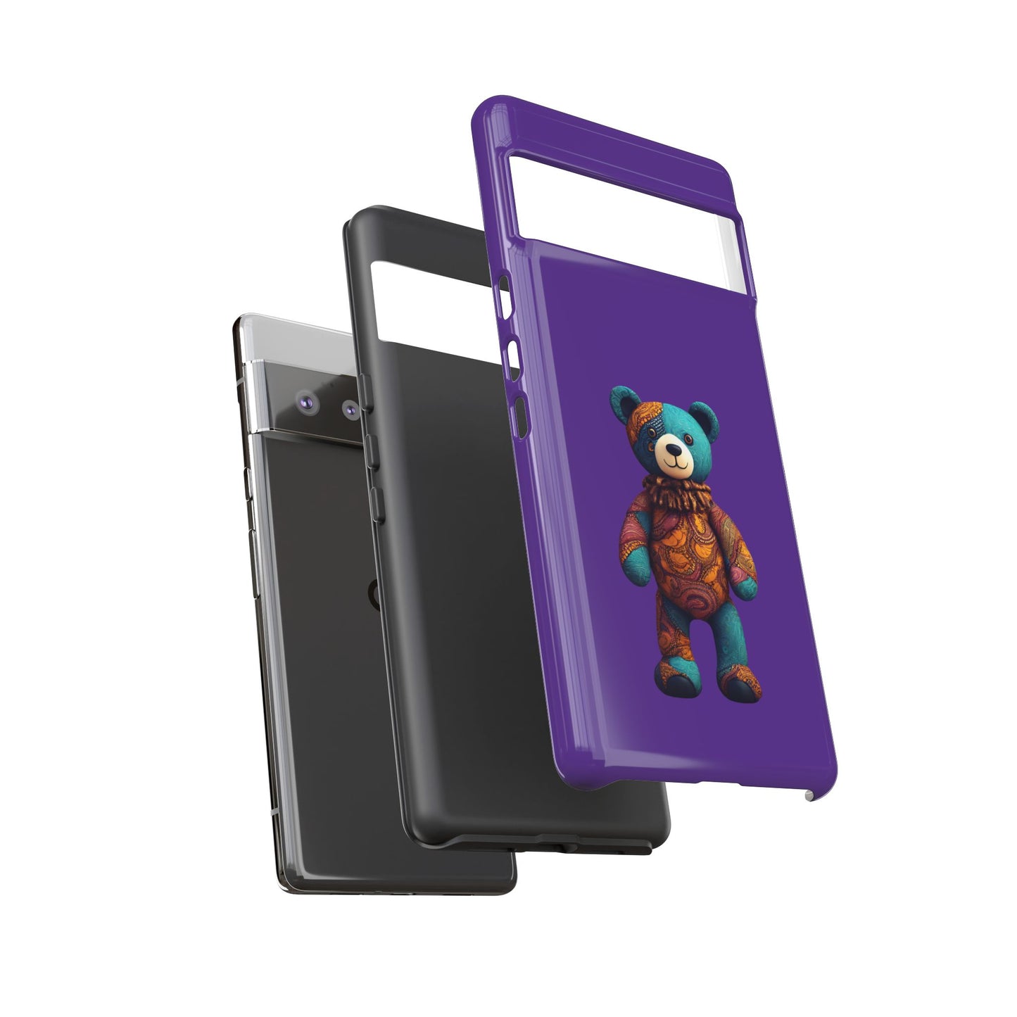 Purple and Blue Bear Google Pixel Tough Cases | African Google Pixel Case | Afrocentric Google Pixel Case