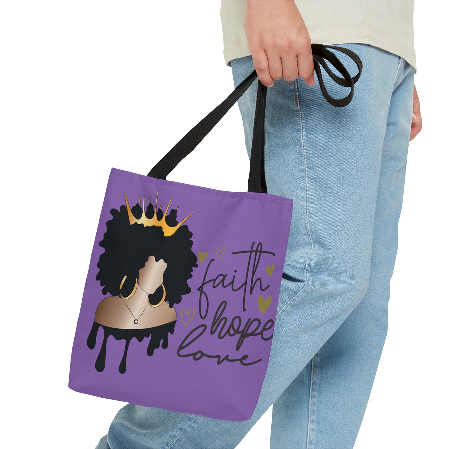 Purple Faith...Hope...Love Tote Bag