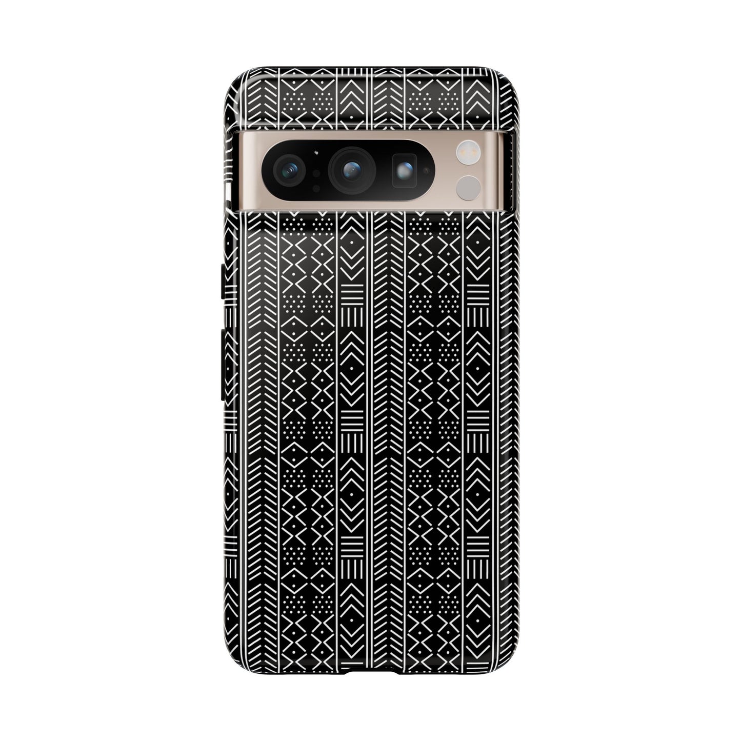 Black & White Mudcloth Google Pixel Tough Cases | African Google Pixel Case | Afrocentric Google Pixel Case
