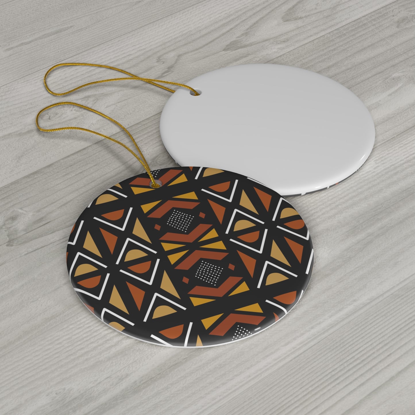Mudcloth Ceramic Ornament, 4 Shapes
