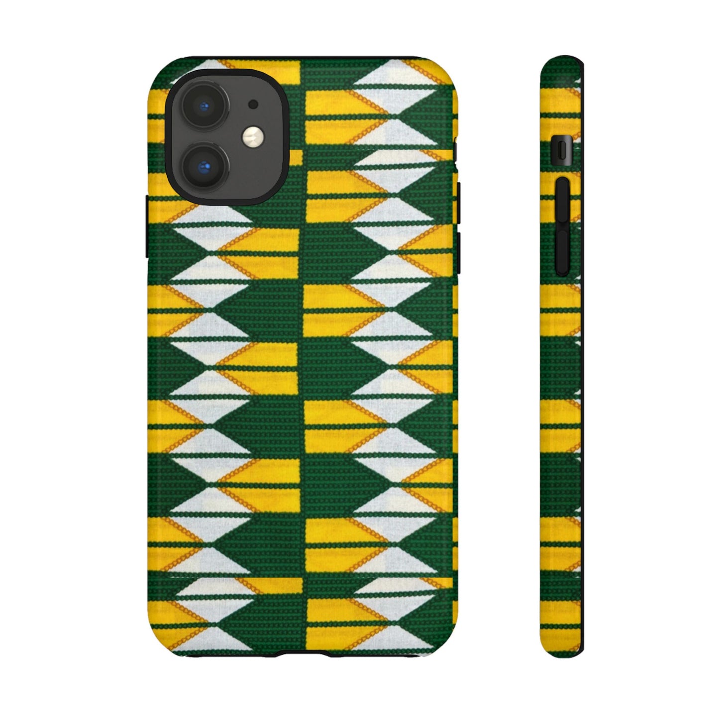 Green Yellow White iPhone Tough Cases | Ankara iPhone Case | Afrocentric iPhone Case