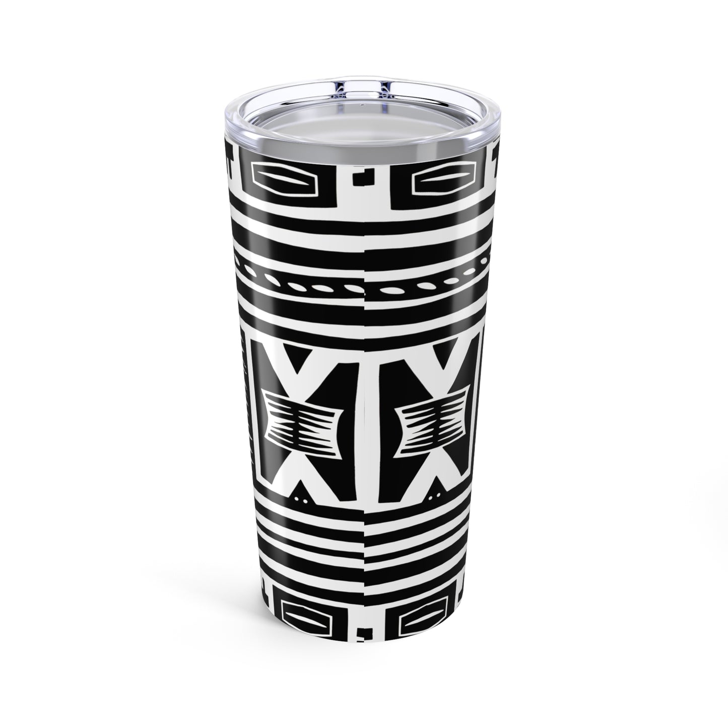 Trendy Black and White 20oz Tumbler - Unique Geometric Drinkware, Perfect for Travel, Gifts, and Home Decor