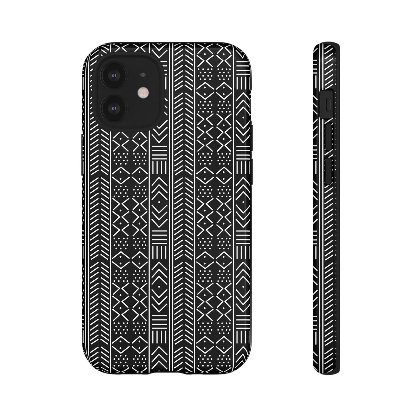 Black & White Mudcloth iPhone Tough Cases | African iPhone Case | Afrocentric iPhone Case