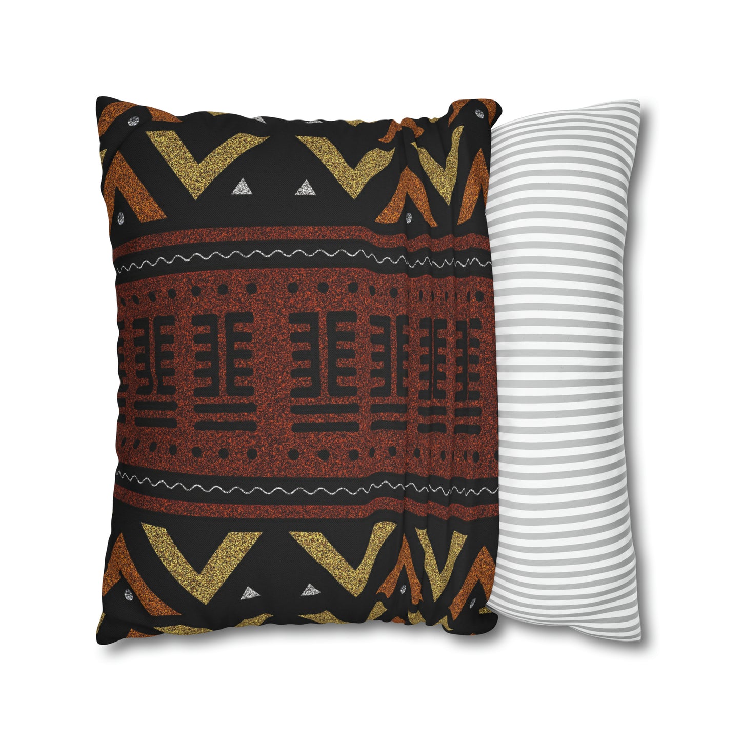Brown Mudcloth Inspired Square Pillow Case | Afrocentric Pillow Case