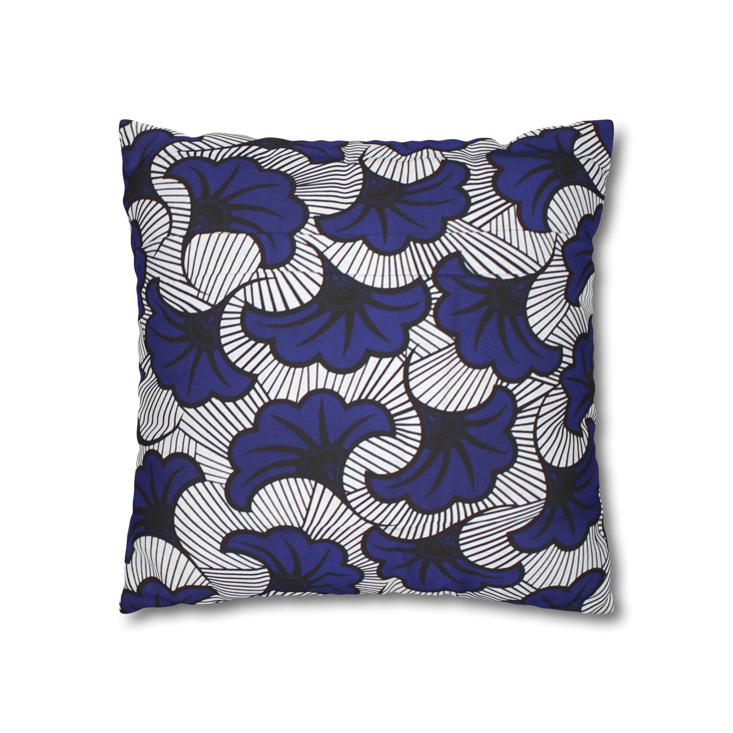 Blue Floral Ankara Square Pillow Case | Afrocentric Pillow Case