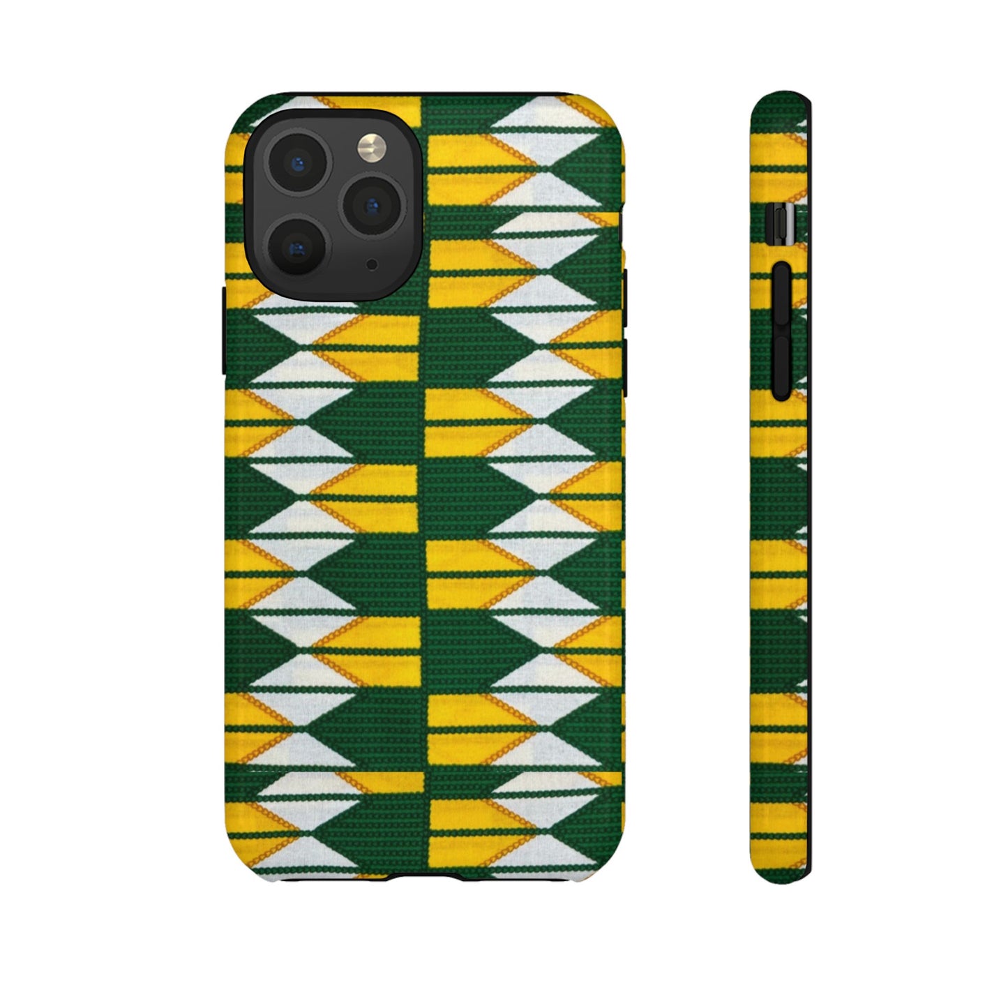 Green Yellow White iPhone Tough Cases | Ankara iPhone Case | Afrocentric iPhone Case