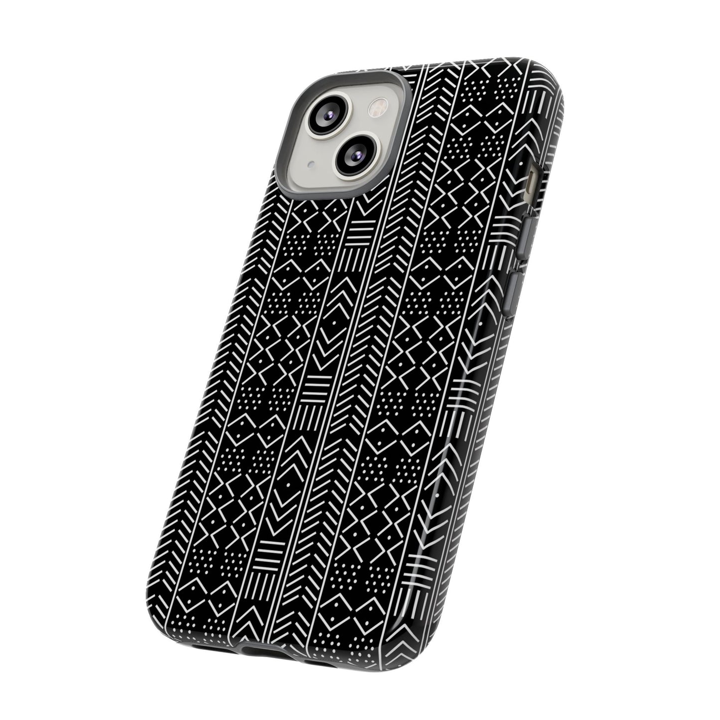 Black & White Mudcloth iPhone Tough Cases | African iPhone Case | Afrocentric iPhone Case