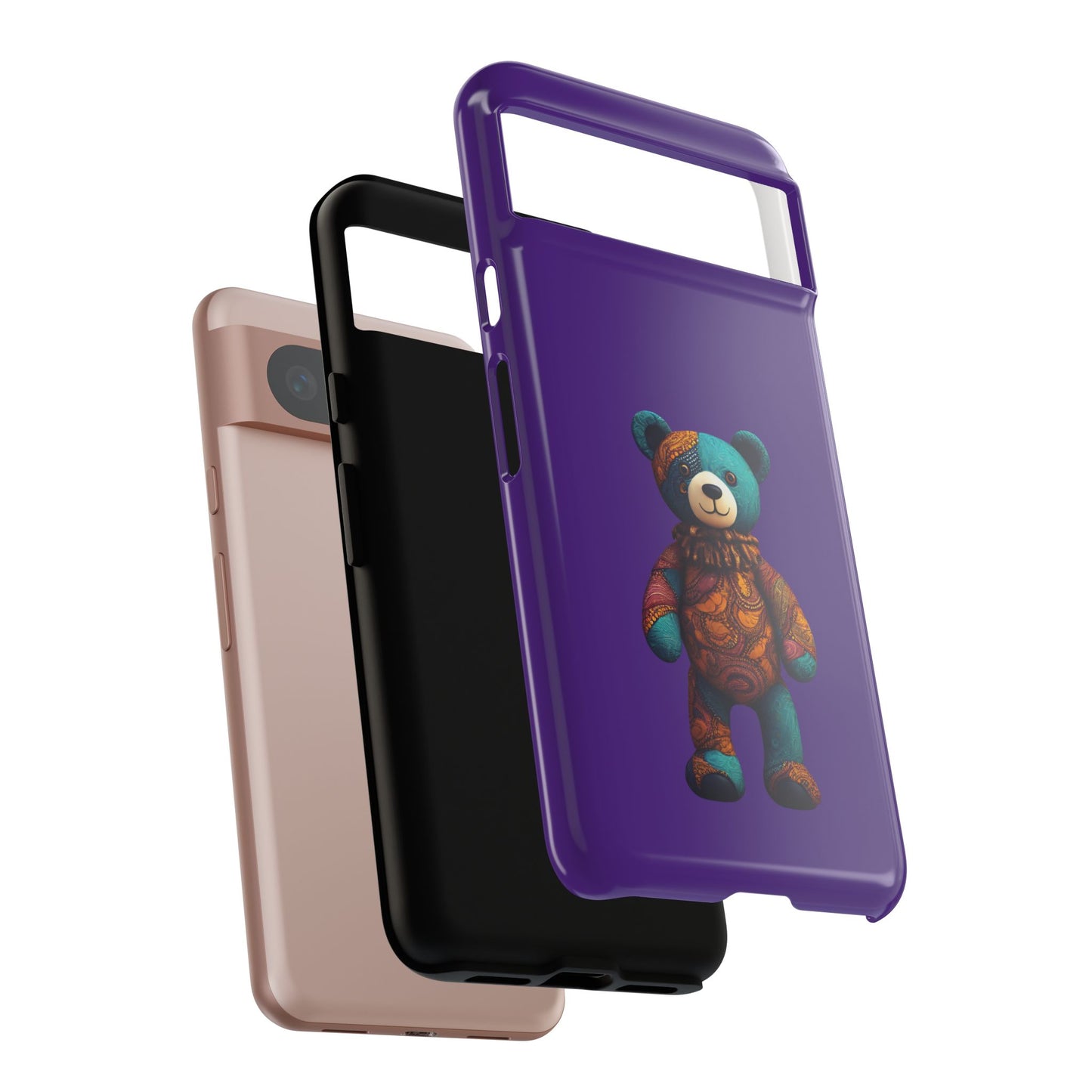 Purple and Blue Bear Google Pixel Tough Cases | African Google Pixel Case | Afrocentric Google Pixel Case