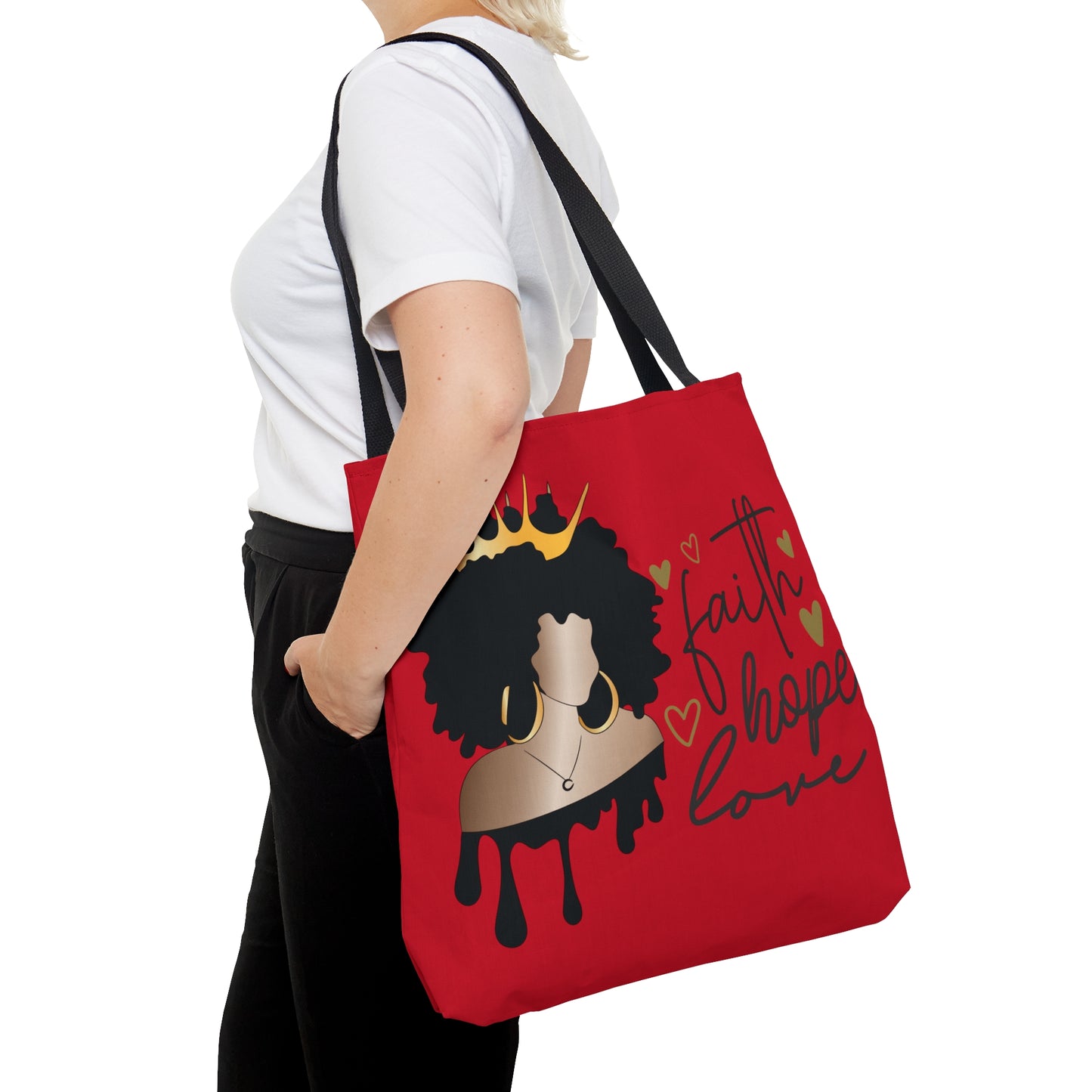 Red Faith...Hope...Love Tote Bag
