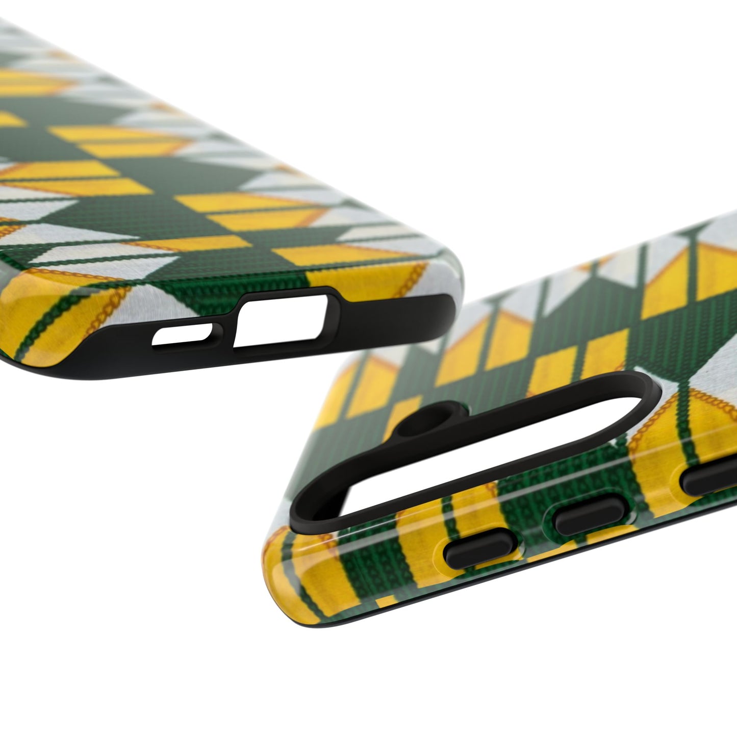 Green Yellow White Ankara Samsung Tough Cases | African Samsung Case | Afrocentric Samsung Case | Ankara Samsung Phone Case