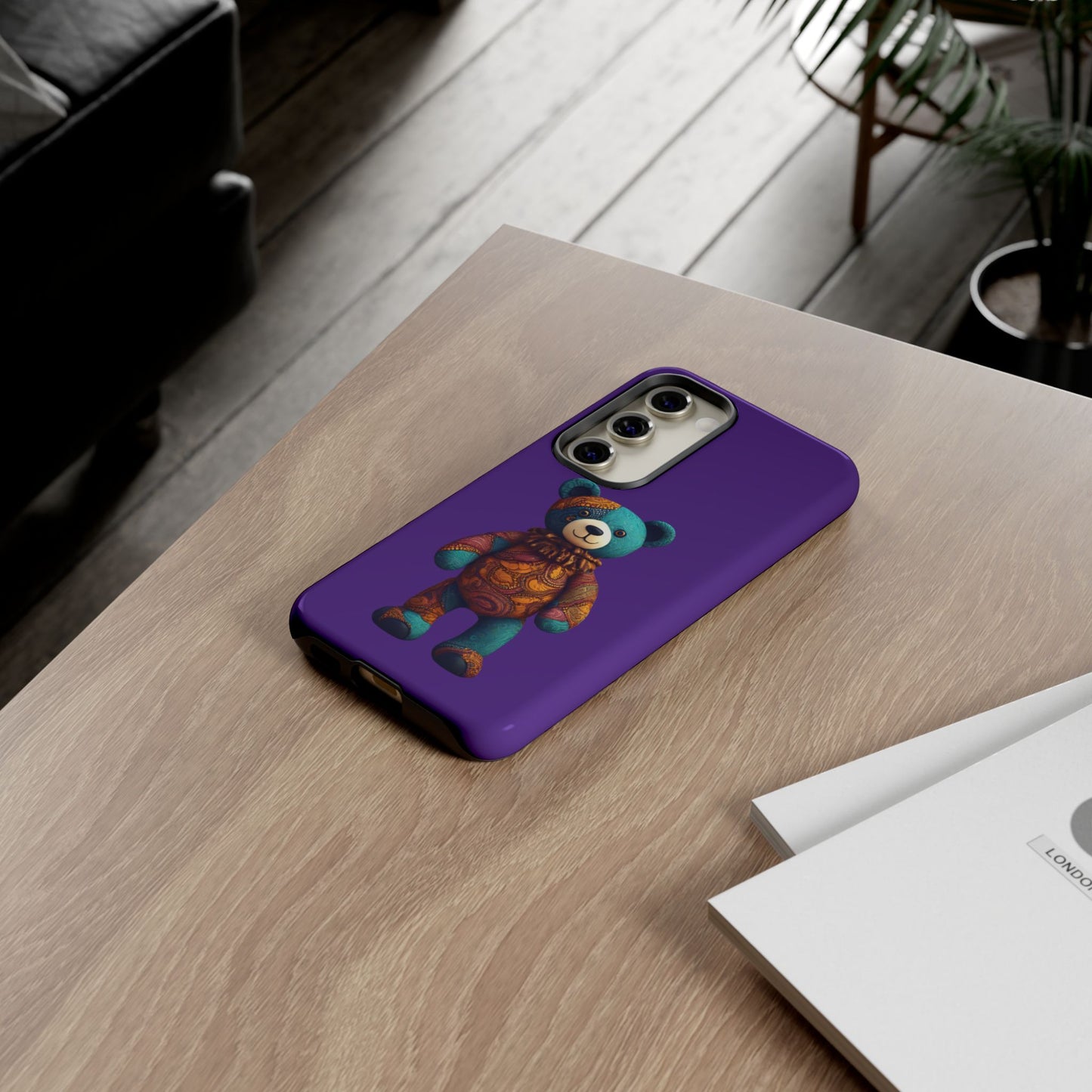 Purple and Blue Bear Samsung Tough Cases | African Samsung Case | Afrocentric Samsung Case