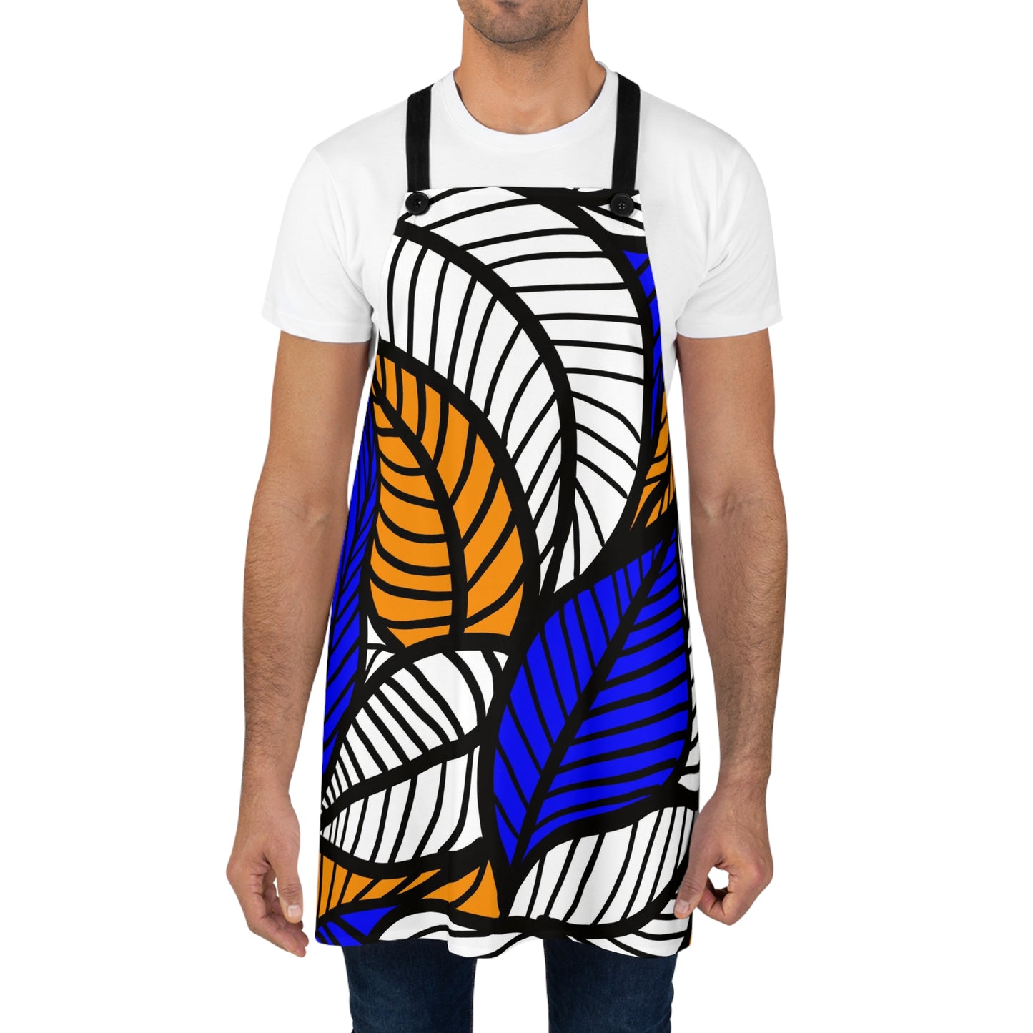 Blue Leaf Ankara Apron