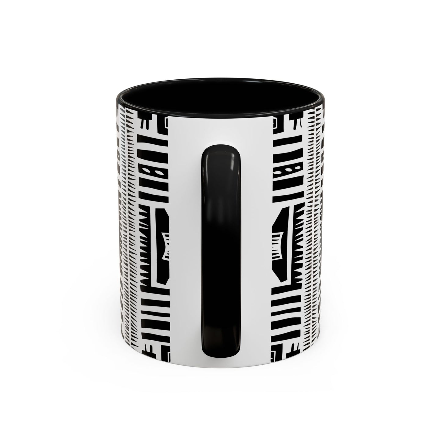 Boho Chic Accent Coffee Mug - Unique Black and White Design, Perfect Gift for Her, Modern Home Decor, Coffee Lover, Tea Enthusiast