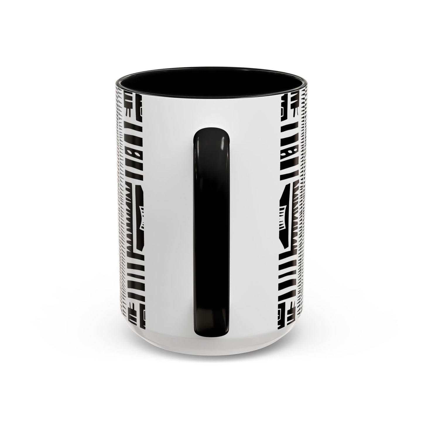 Boho Chic Accent Coffee Mug - Unique Black and White Design, Perfect Gift for Her, Modern Home Decor, Coffee Lover, Tea Enthusiast