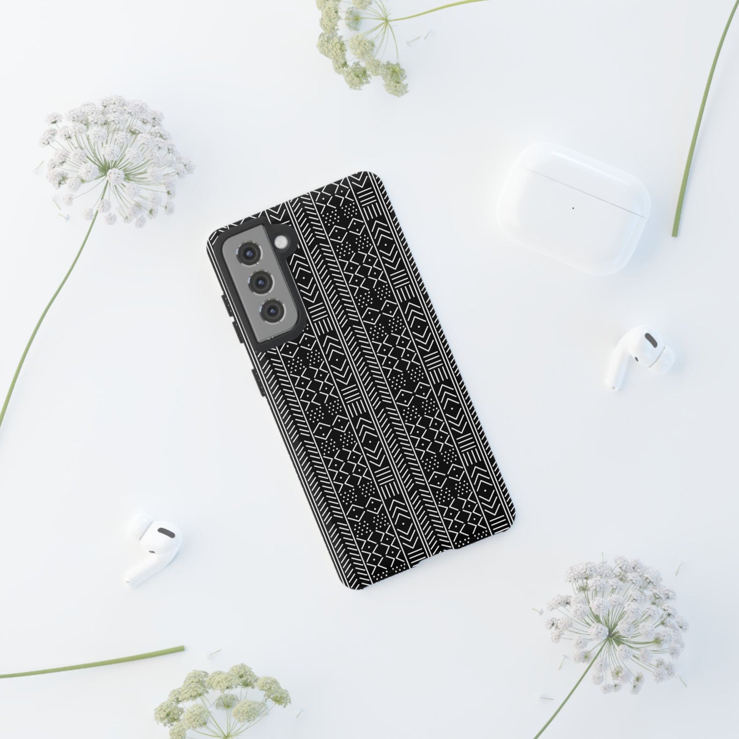Black & White Mudcloth Samsung Tough Cases | African Samsung Case | Afrocentric Samsung Case