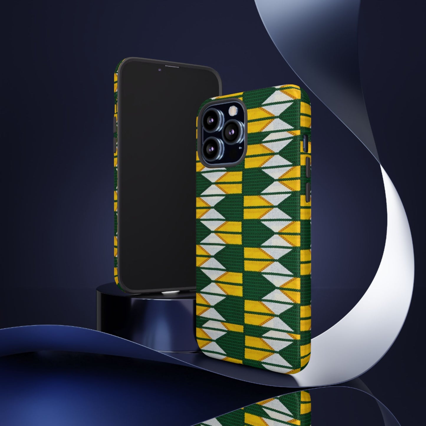 Green Yellow White iPhone Tough Cases | Ankara iPhone Case | Afrocentric iPhone Case