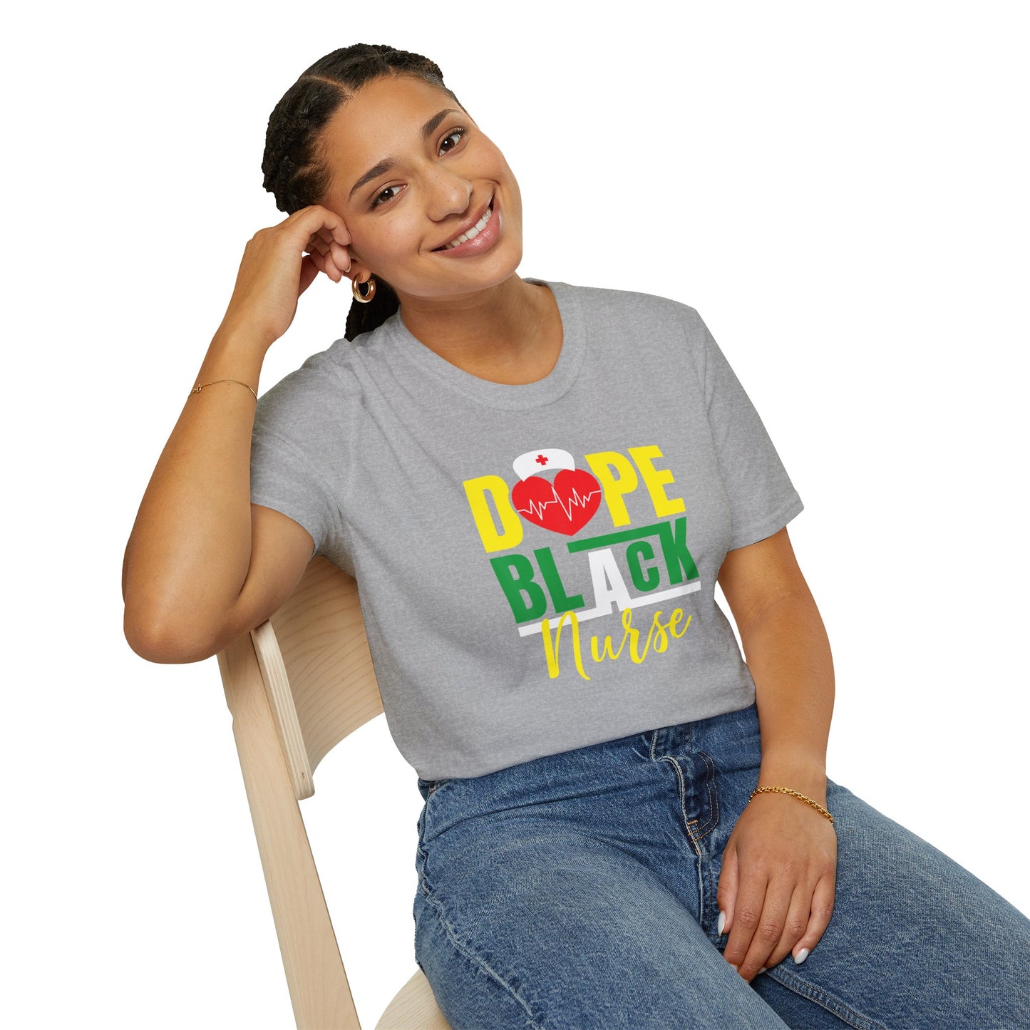 Dope Black Nurse Unisex Softstyle T-Shirt