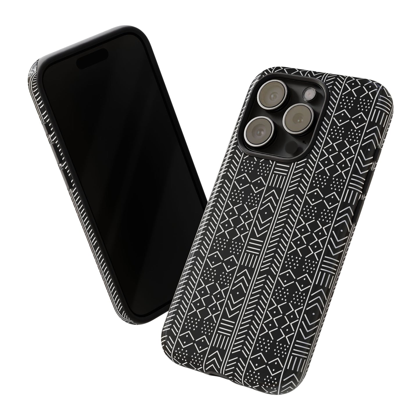 Black & White Mudcloth iPhone Tough Cases | African iPhone Case | Afrocentric iPhone Case