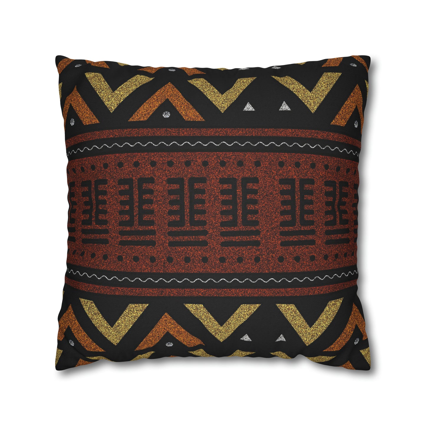Brown Mudcloth Inspired Square Pillow Case | Afrocentric Pillow Case