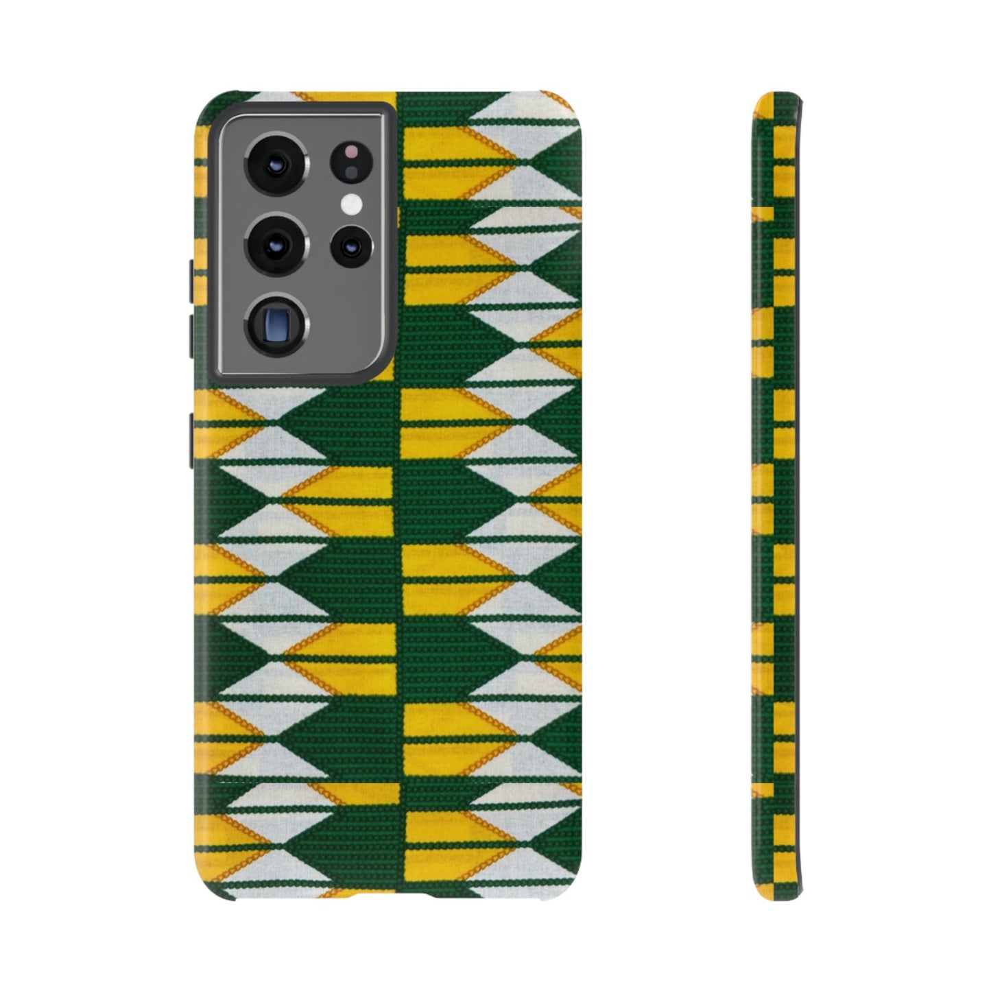 Green Yellow White Ankara Samsung Tough Cases | African Samsung Case | Afrocentric Samsung Case | Ankara Samsung Phone Case