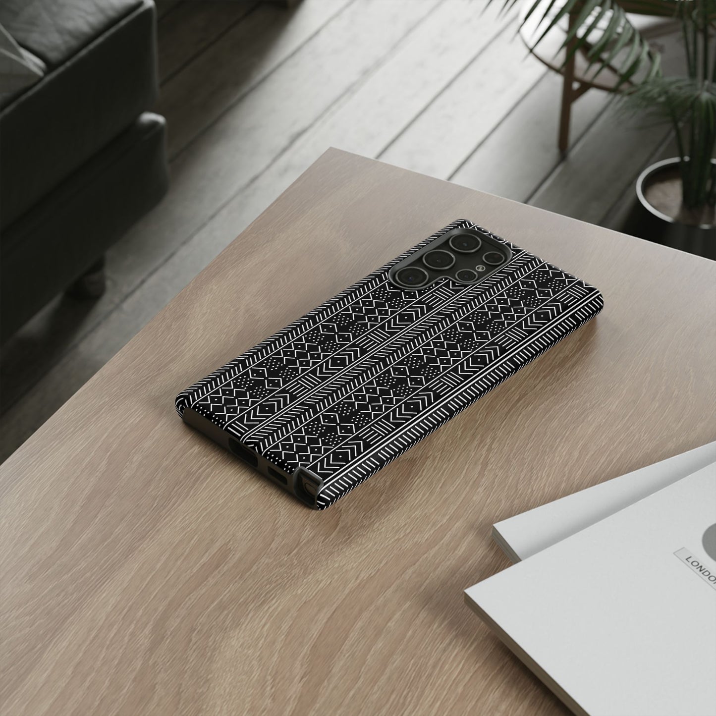 Black & White Mudcloth Samsung Tough Cases | African Samsung Case | Afrocentric Samsung Case