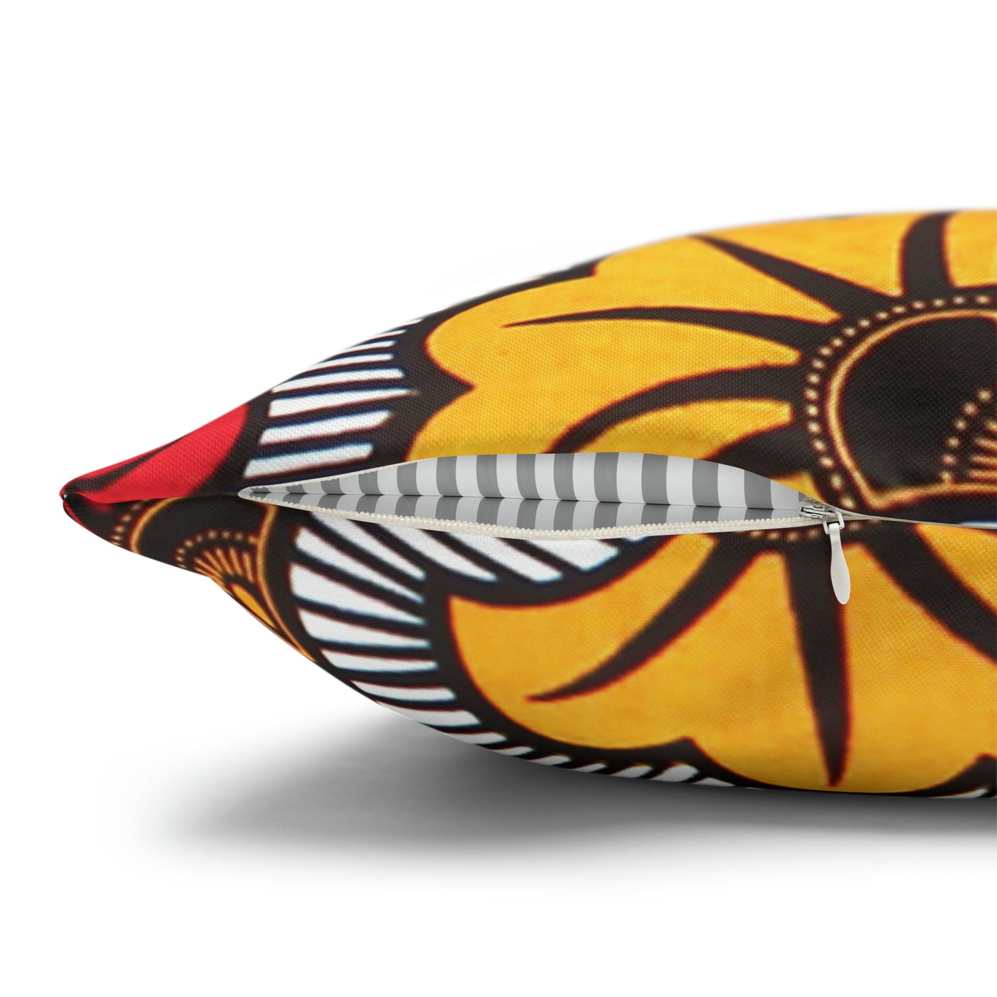 White and Orange Ankara Square Pillow Case | Afrocentric Pillow Case