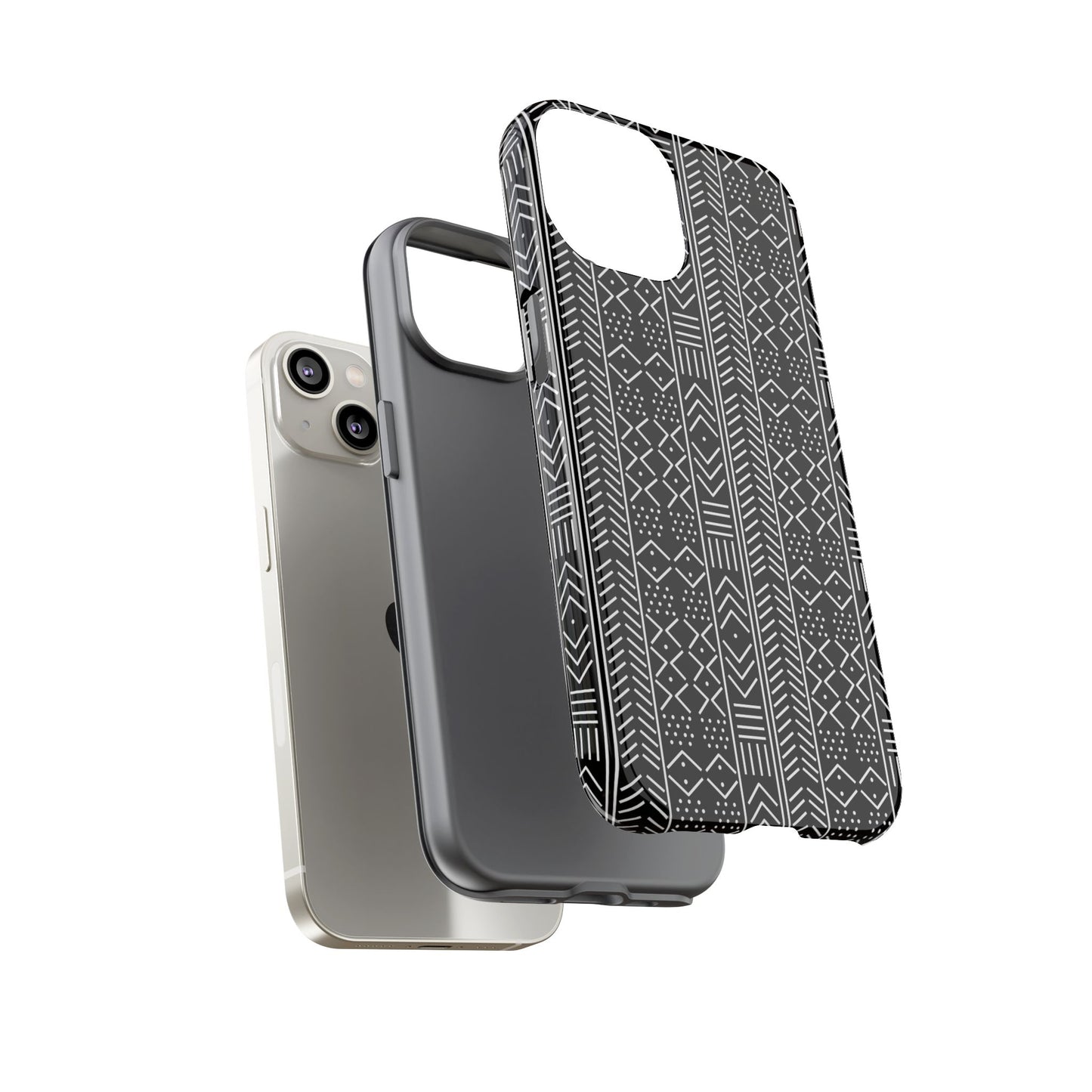 Black & White Mudcloth iPhone Tough Cases | African iPhone Case | Afrocentric iPhone Case