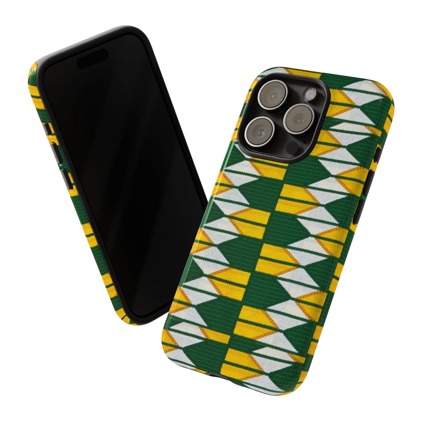 Green Yellow White iPhone Tough Cases | Ankara iPhone Case | Afrocentric iPhone Case