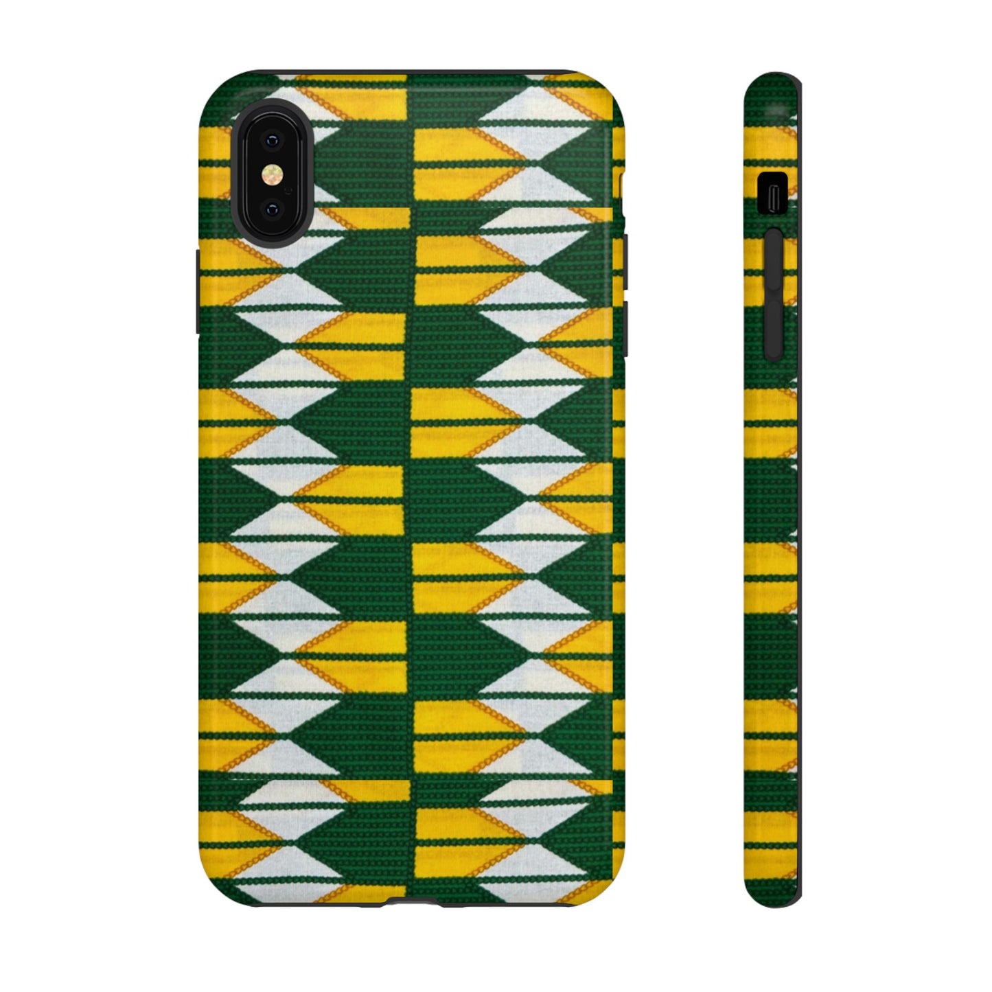 Green Yellow White iPhone Tough Cases | Ankara iPhone Case | Afrocentric iPhone Case