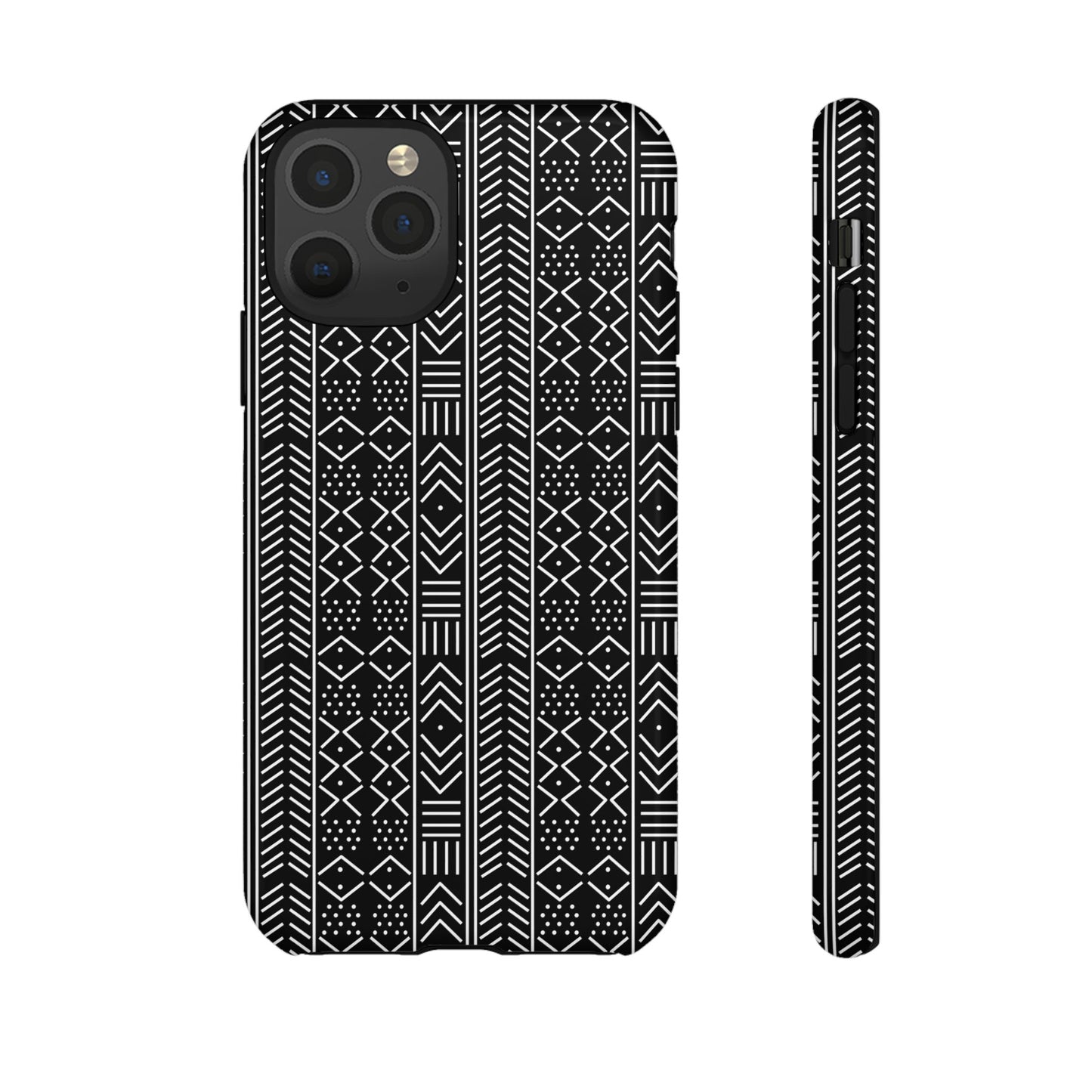 Black & White Mudcloth iPhone Tough Cases | African iPhone Case | Afrocentric iPhone Case