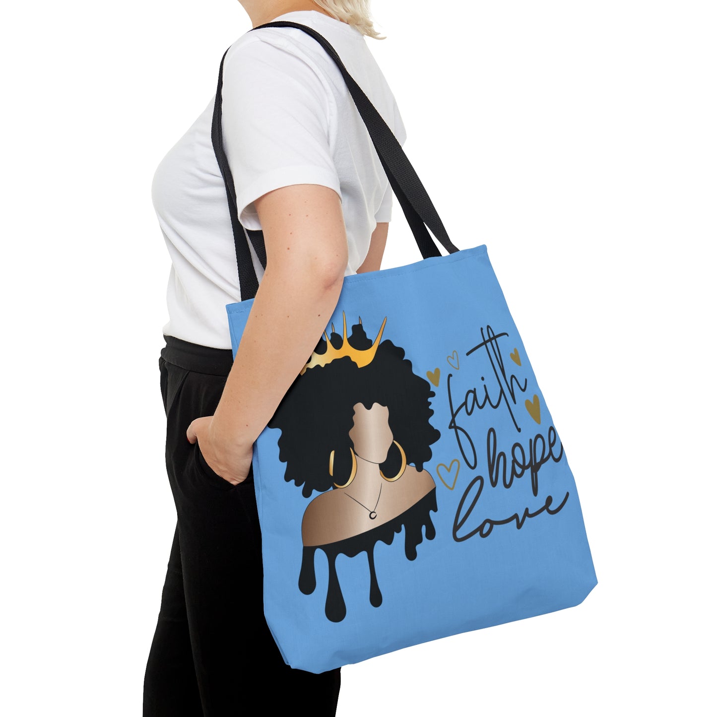 Columbia Blue Faith...Hope...Love Tote Bag (Add Your Name!)