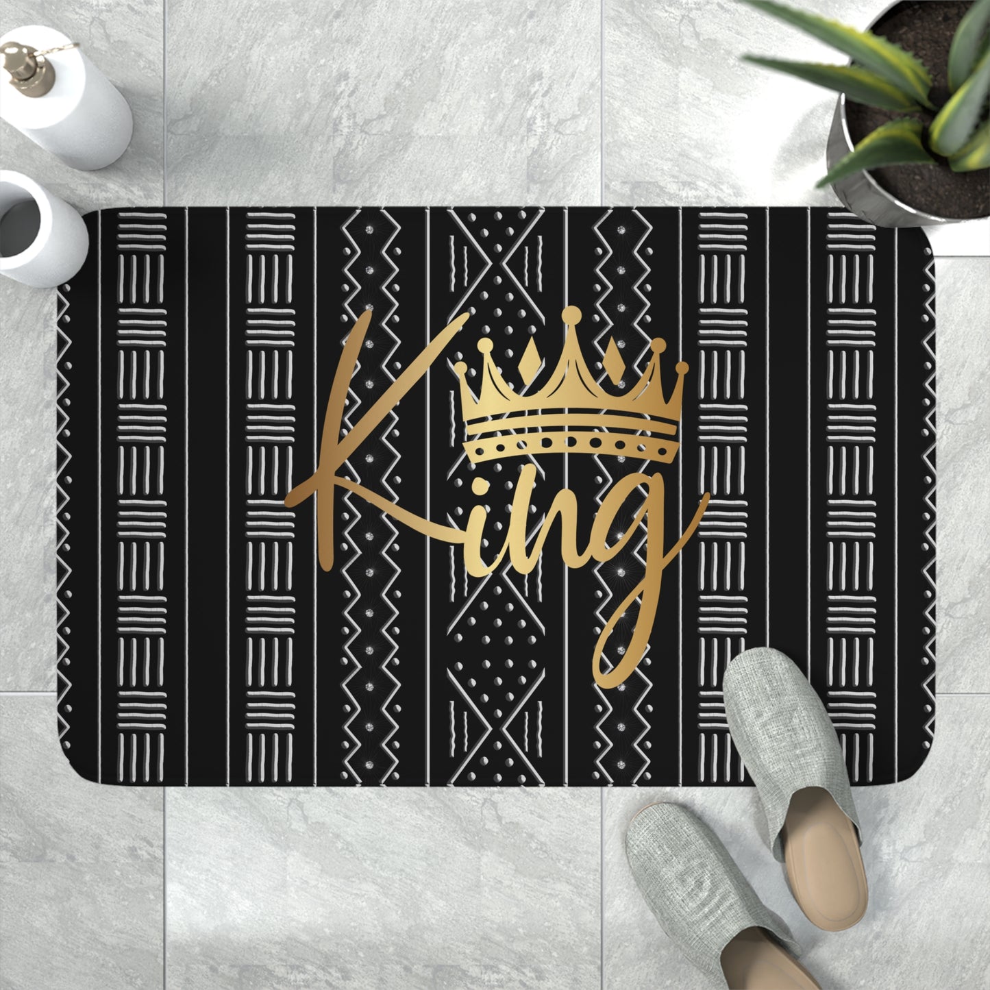 King Mudcloth Memory Foam Bath Mat