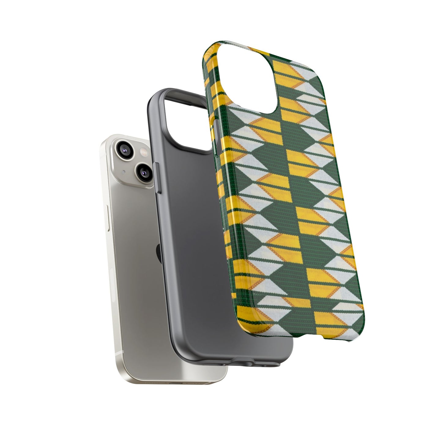 Green Yellow White iPhone Tough Cases | Ankara iPhone Case | Afrocentric iPhone Case