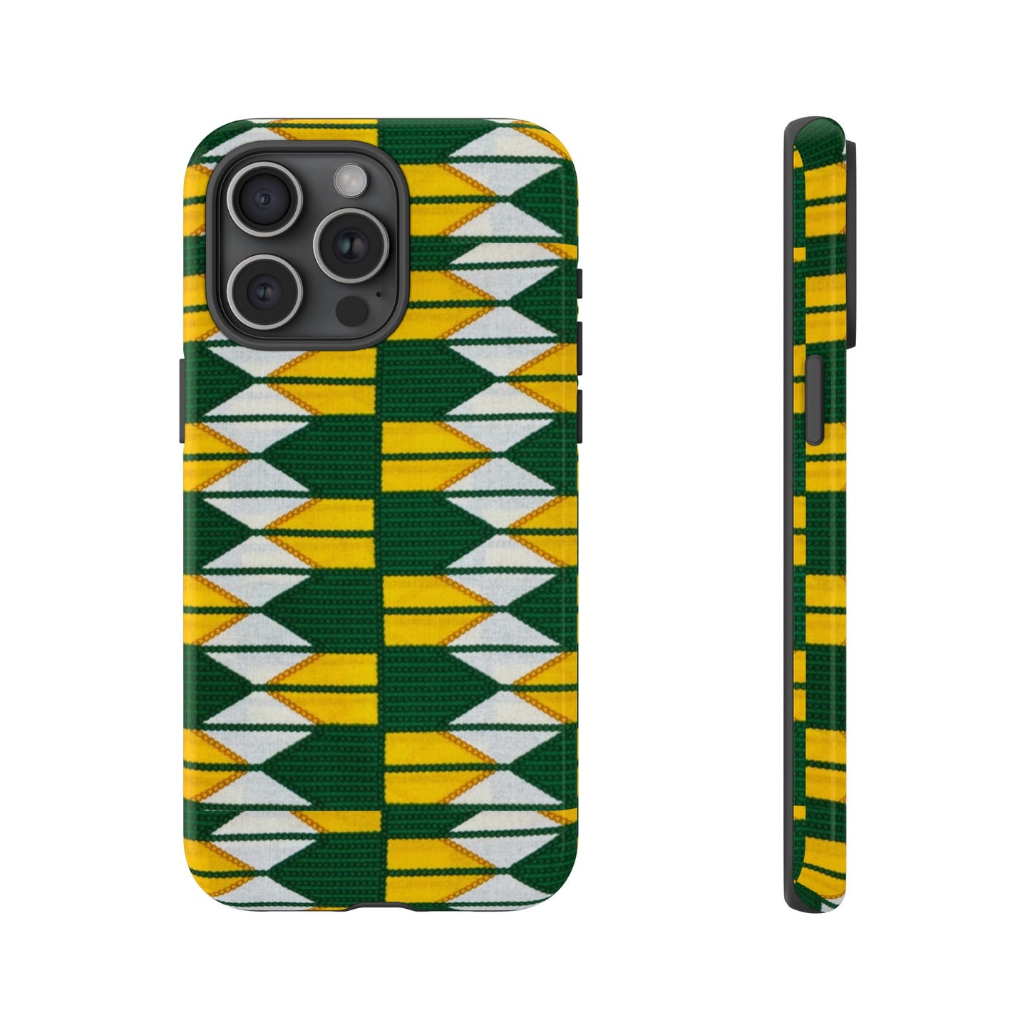 Green Yellow White iPhone Tough Cases | Ankara iPhone Case | Afrocentric iPhone Case