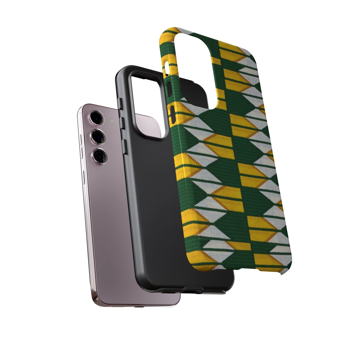 Green Yellow White Ankara Samsung Tough Cases | African Samsung Case | Afrocentric Samsung Case | Ankara Samsung Phone Case
