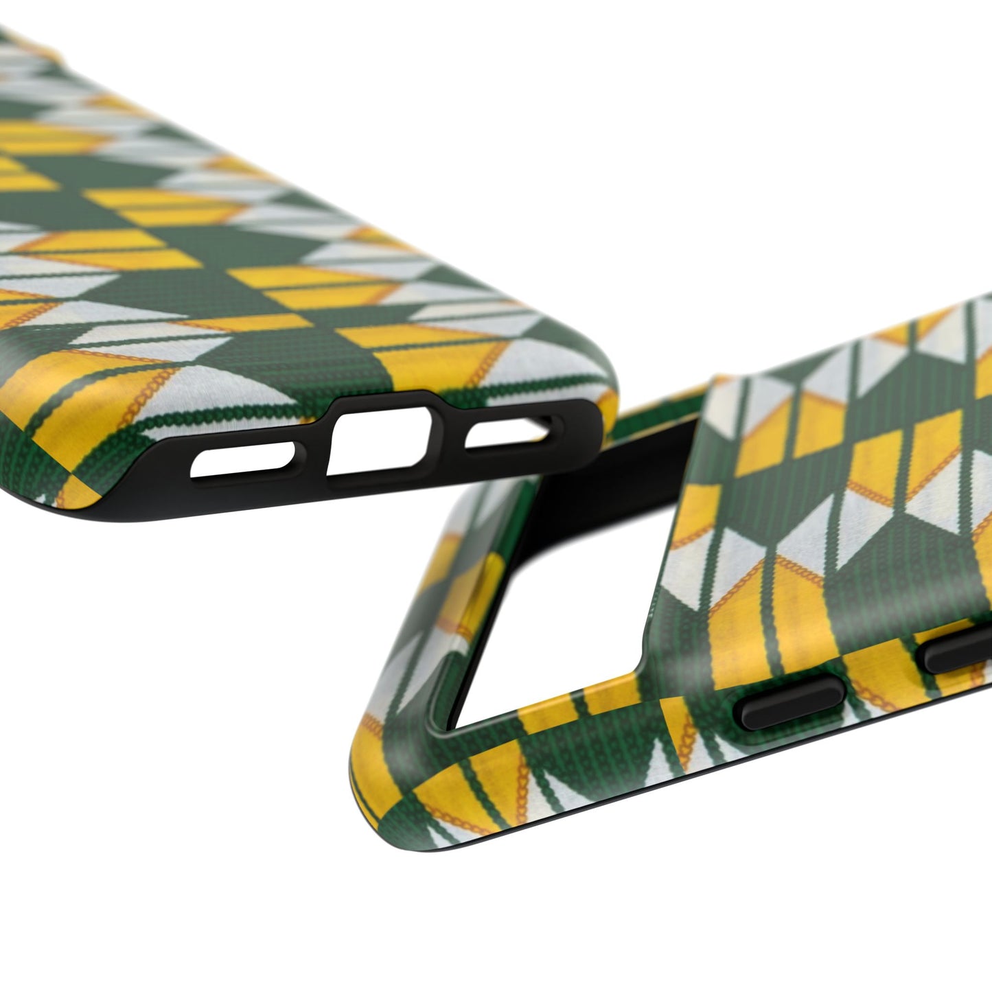 Green Gold White Ankara Google Pixel Tough Cases | African Google Pixel Case | Afrocentric Google Pixel Case
