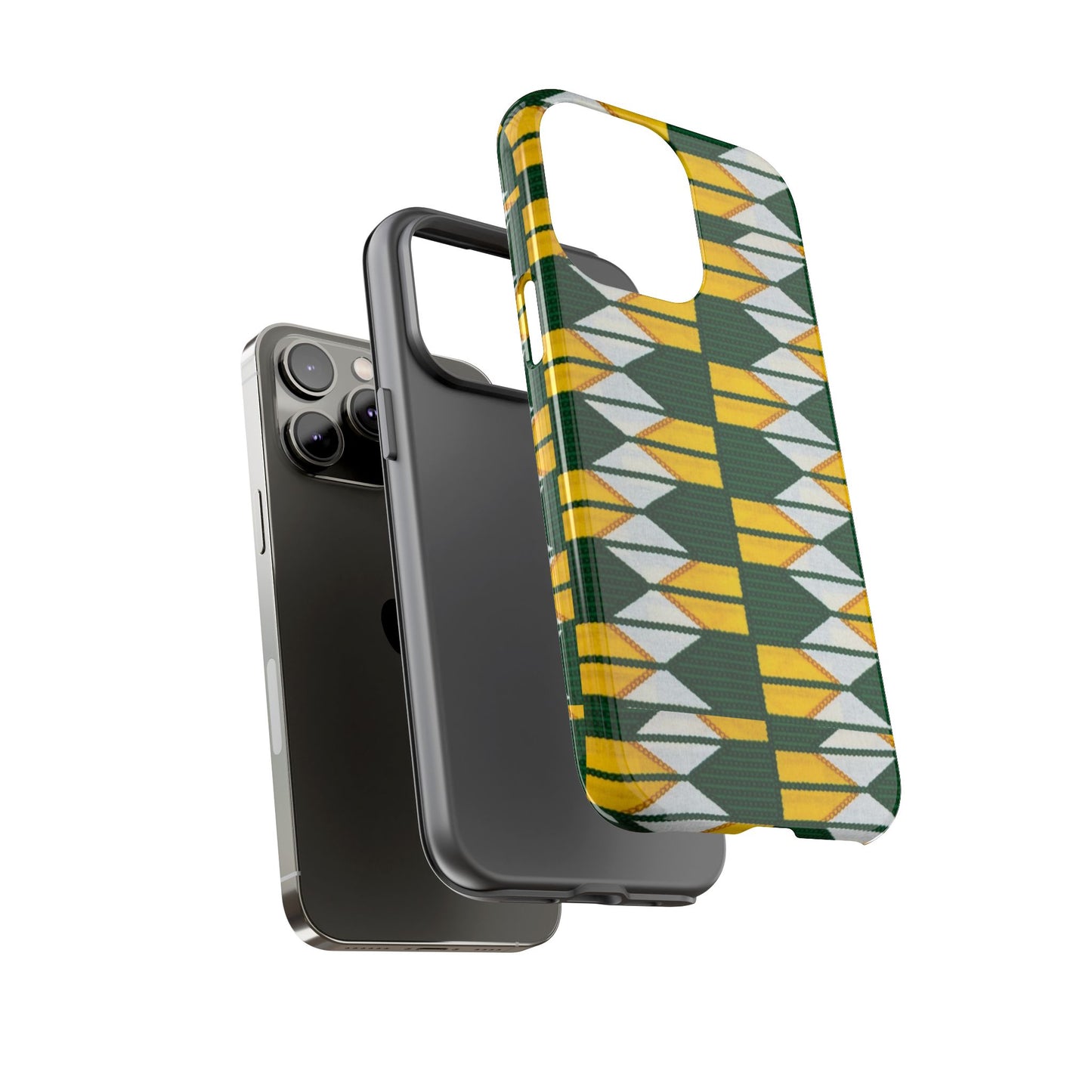 Green Yellow White iPhone Tough Cases | Ankara iPhone Case | Afrocentric iPhone Case