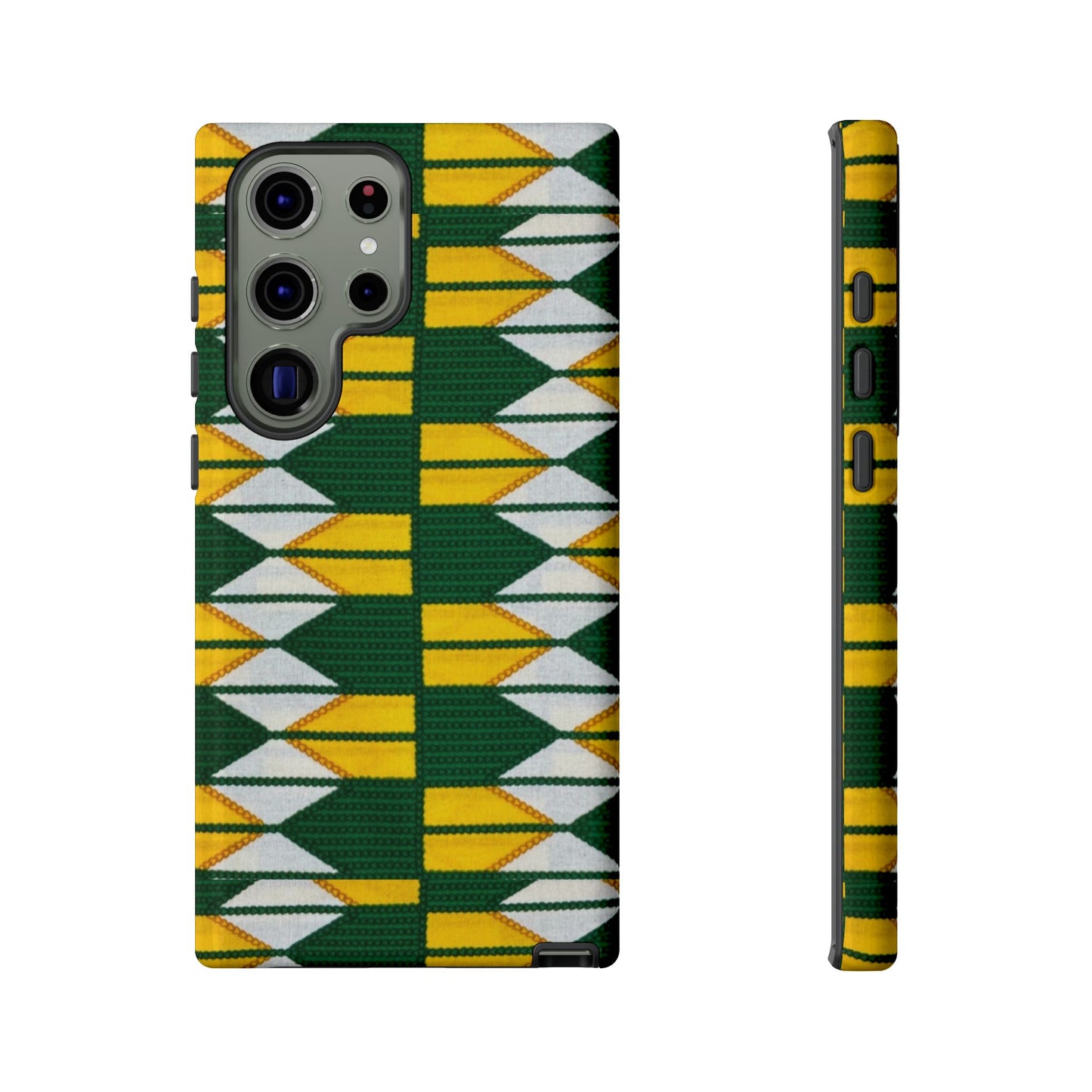 Green Yellow White Ankara Samsung Tough Cases | African Samsung Case | Afrocentric Samsung Case | Ankara Samsung Phone Case