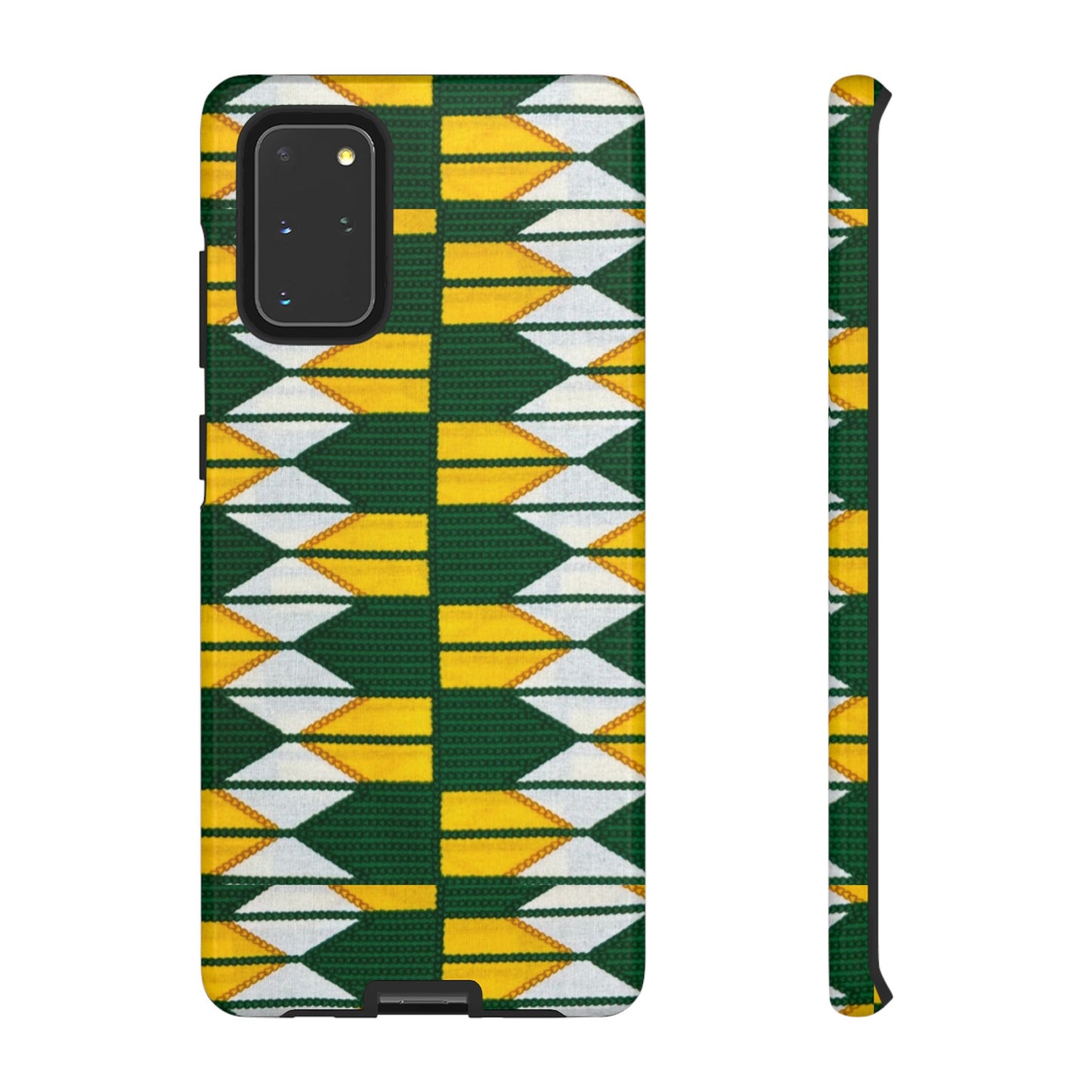 Green Yellow White Ankara Samsung Tough Cases | African Samsung Case | Afrocentric Samsung Case | Ankara Samsung Phone Case