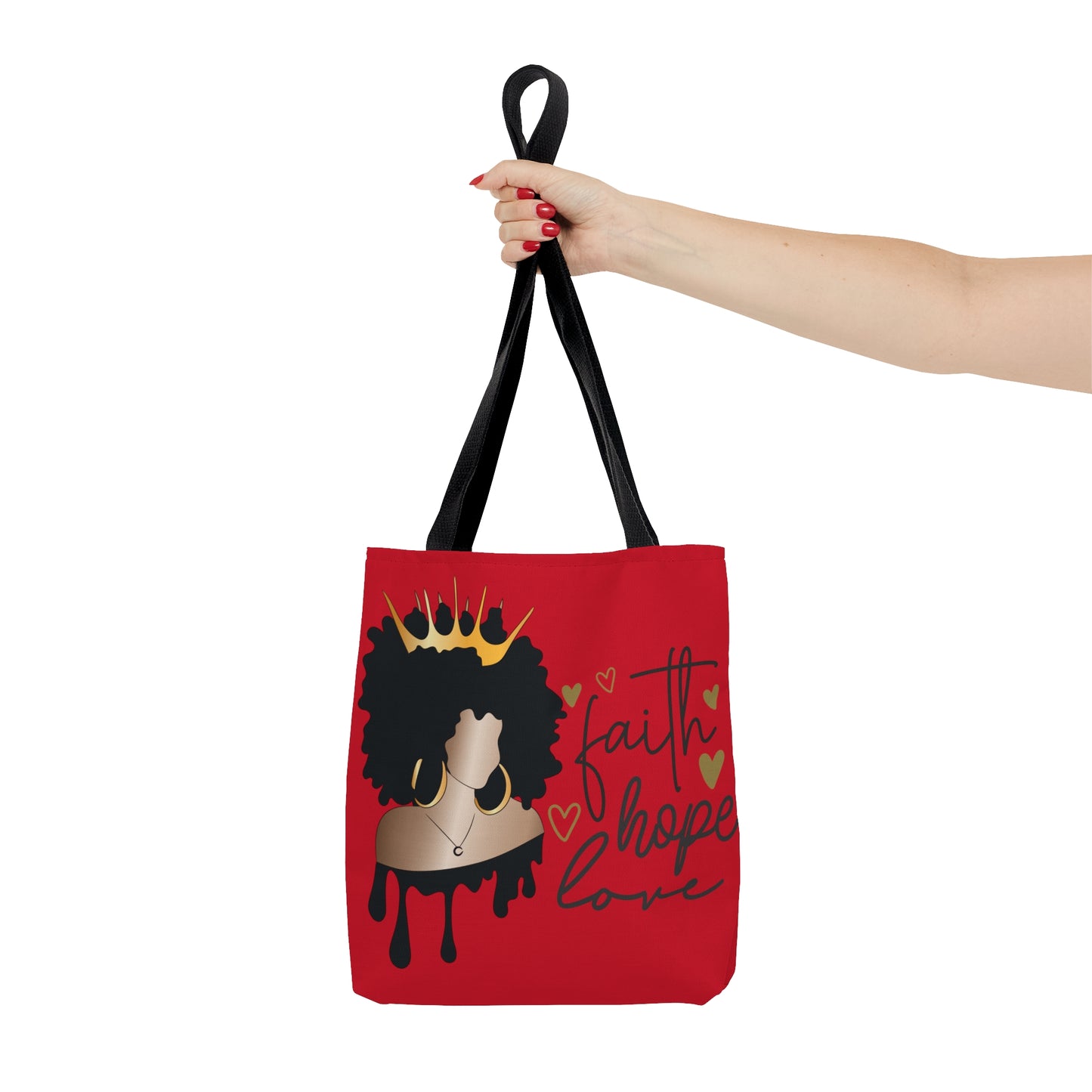 Red Faith...Hope...Love Tote Bag