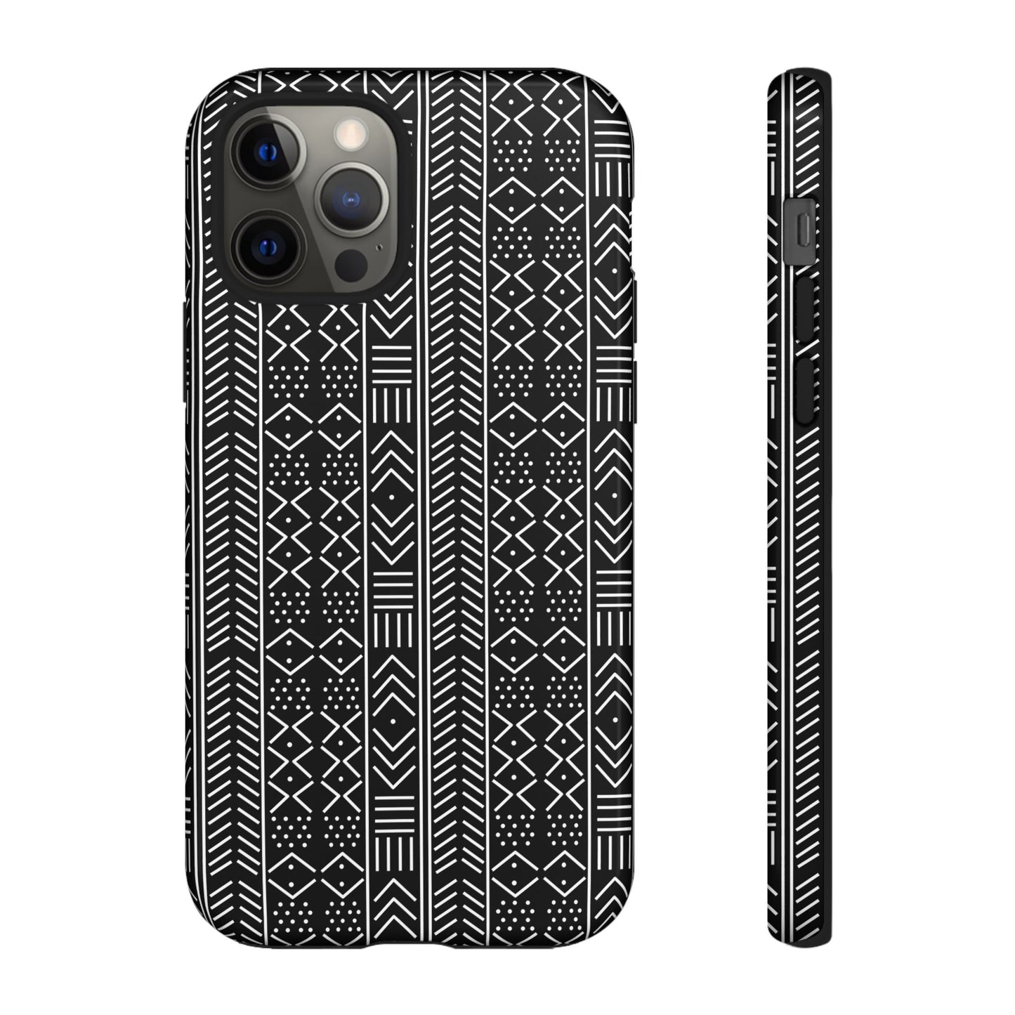 Black & White Mudcloth iPhone Tough Cases | African iPhone Case | Afrocentric iPhone Case