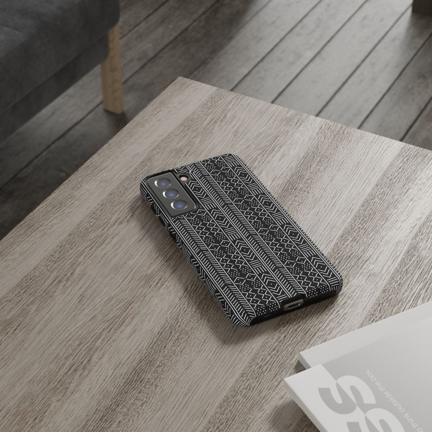 Black & White Mudcloth Samsung Tough Cases | African Samsung Case | Afrocentric Samsung Case