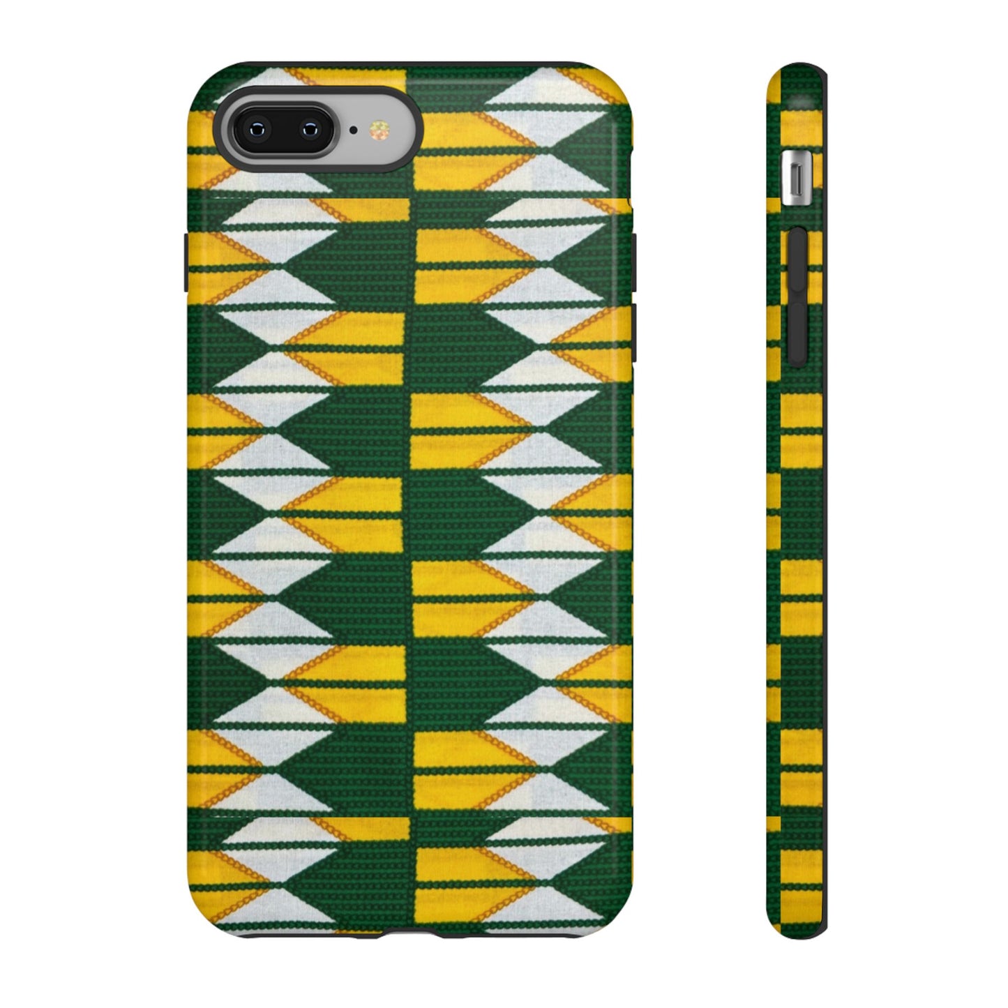 Green Yellow White iPhone Tough Cases | Ankara iPhone Case | Afrocentric iPhone Case