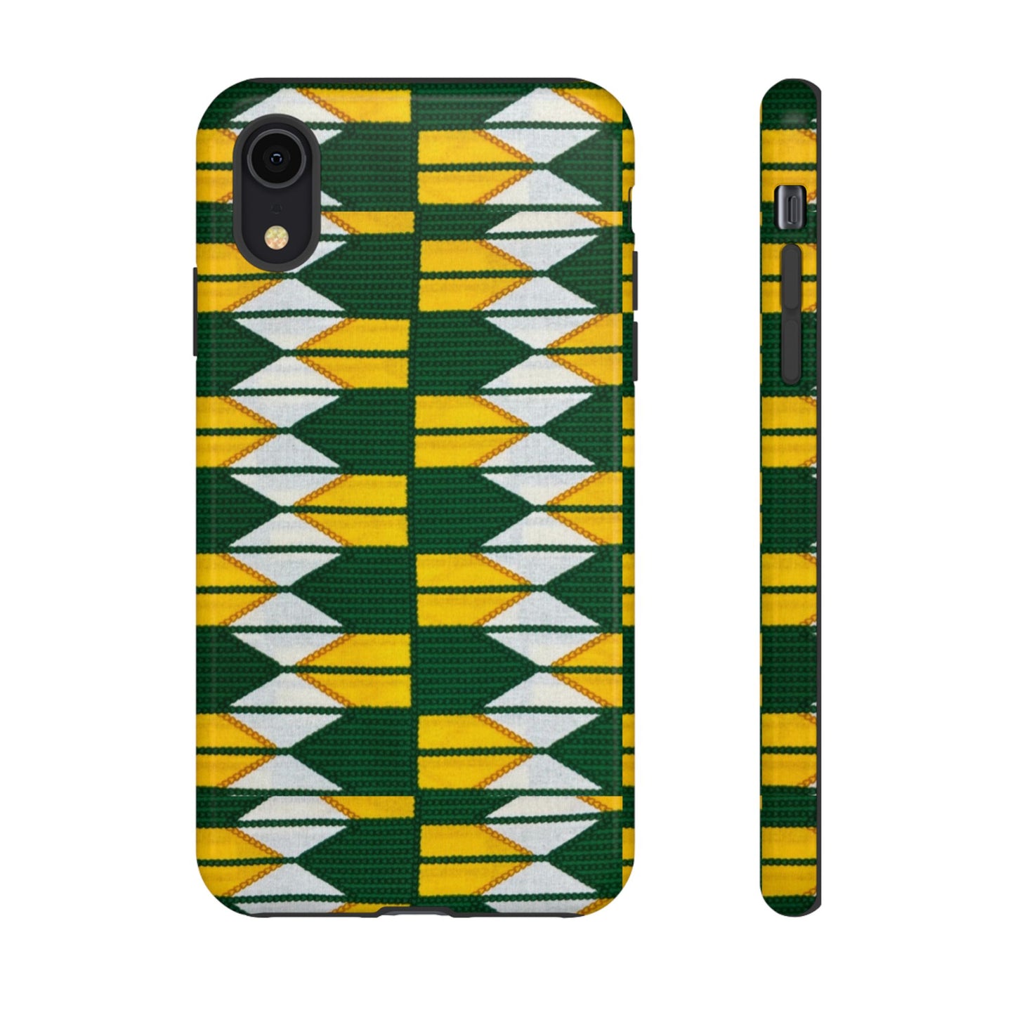 Green Yellow White iPhone Tough Cases | Ankara iPhone Case | Afrocentric iPhone Case